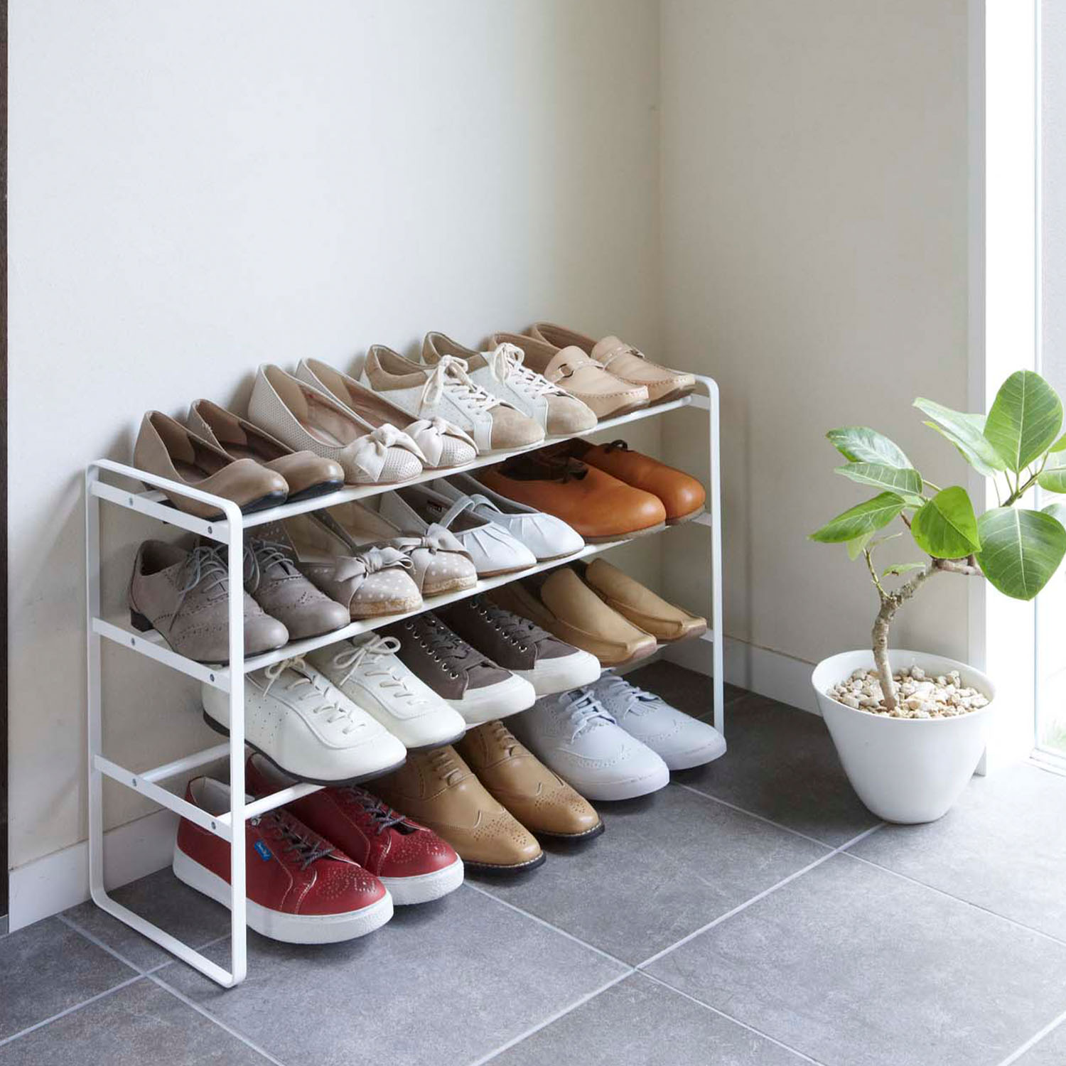Frame Elastic 3-Tier Shoe Rack