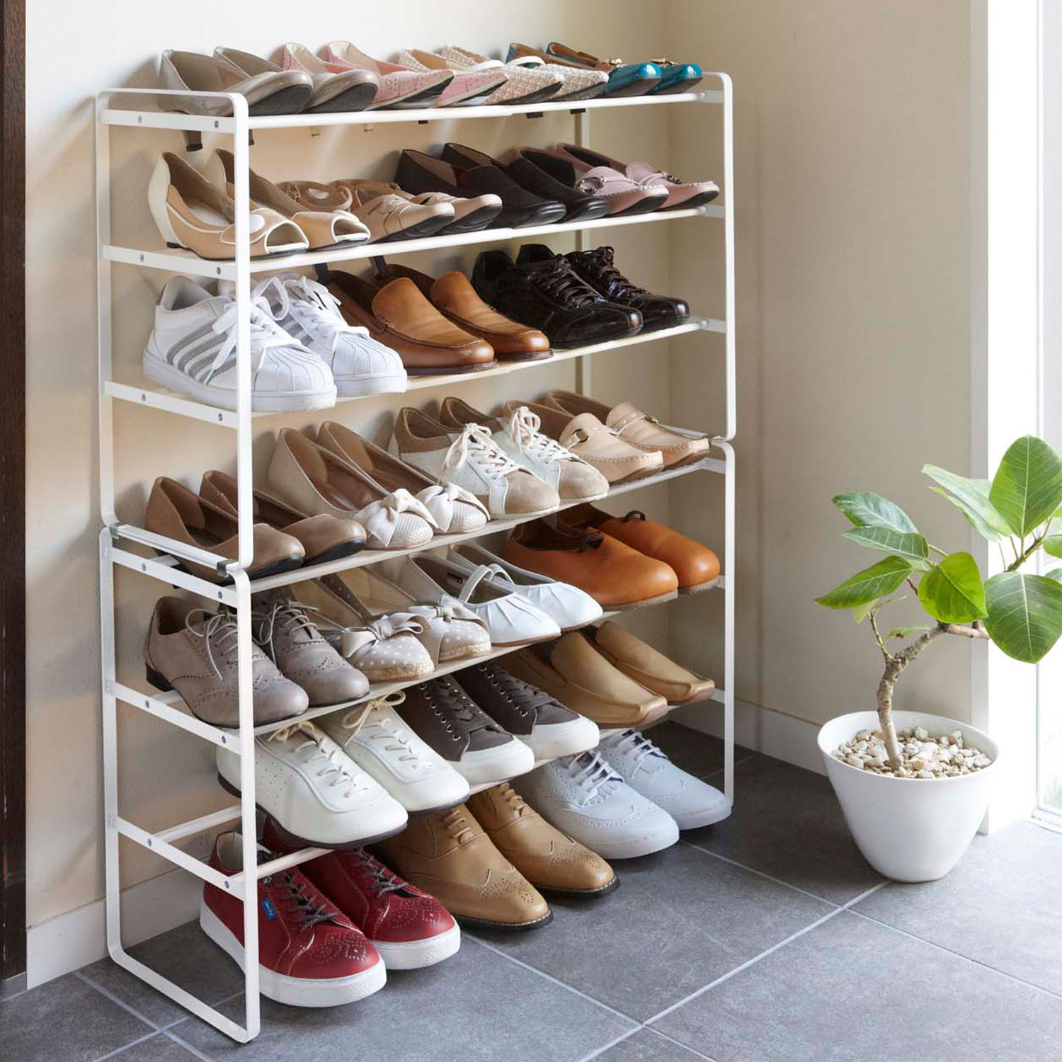 Frame Elastic 3-Tier Shoe Rack