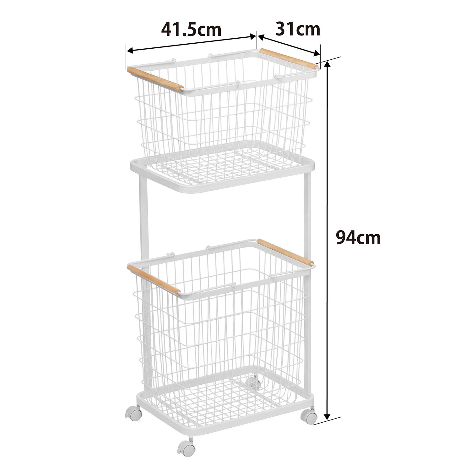 Tosca Laundry Basket M + L Set With Steel Wagon Size Spec