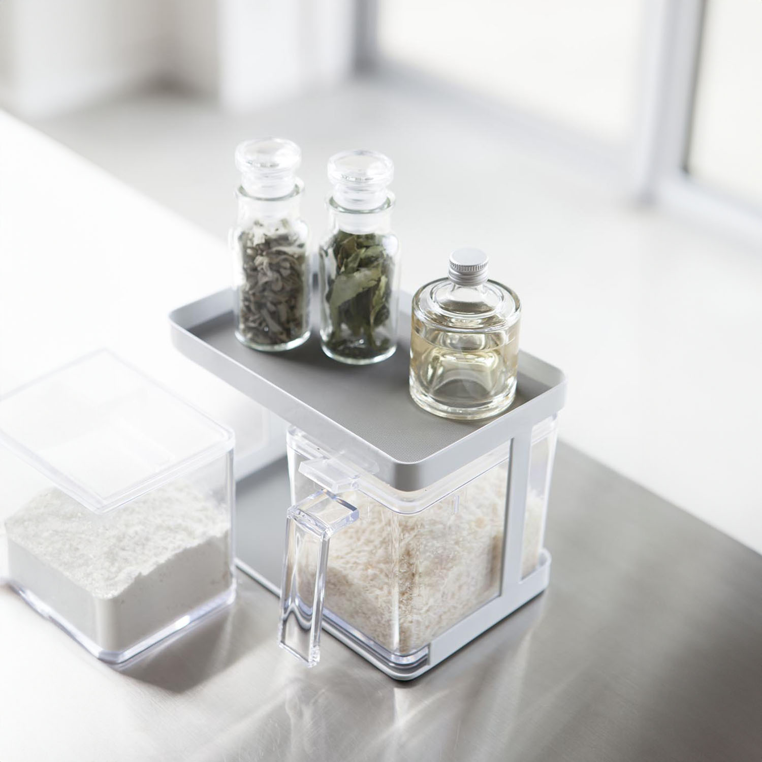 Tower Salt And Sugar Containers With Rack (2 Containers)