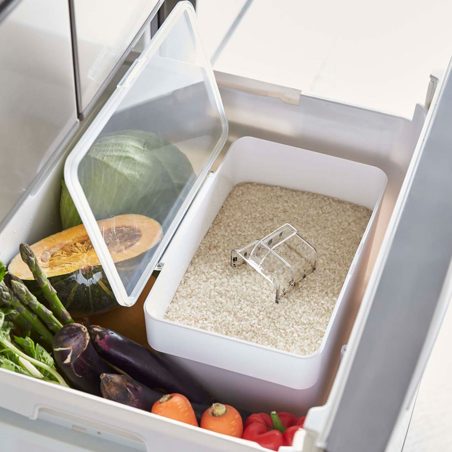Tower Rice Storage With Scoop Cut-Out (Includes Measuring Cup)