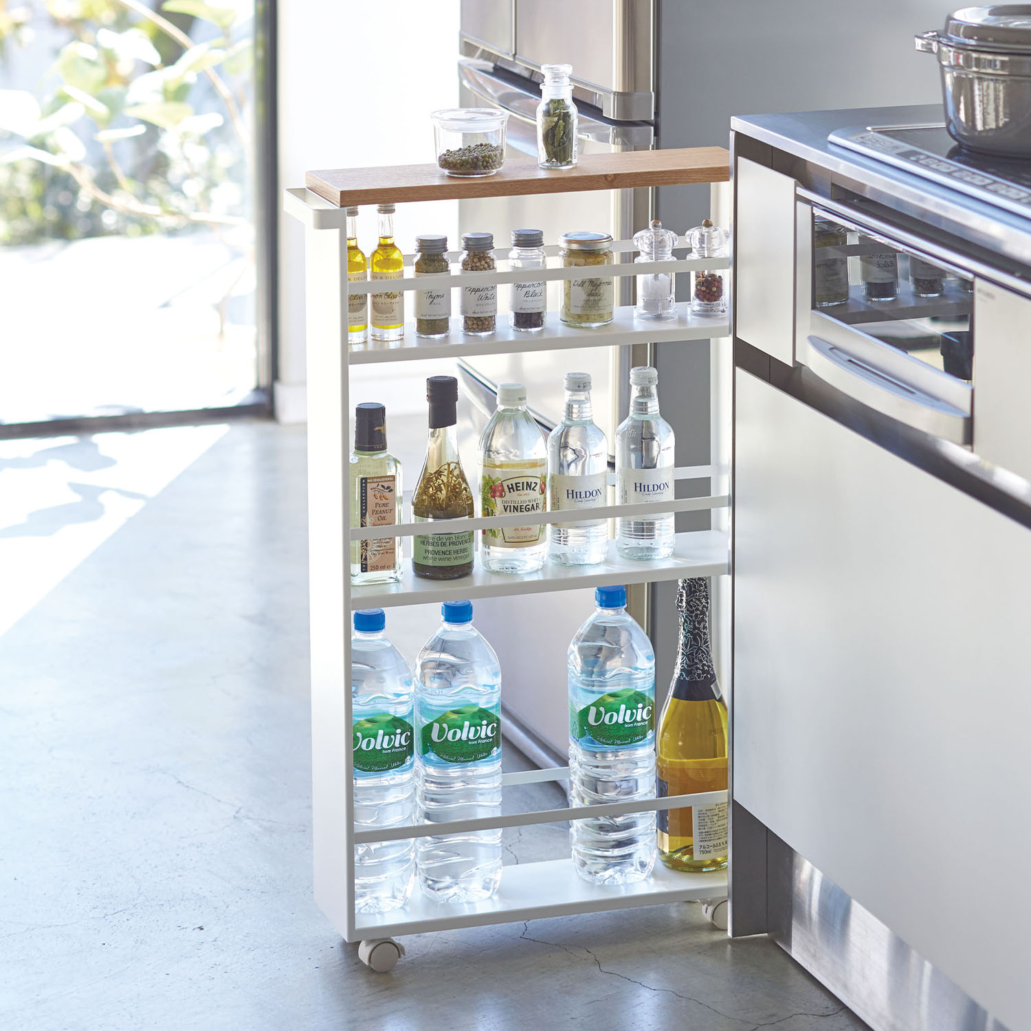 Tower Rolling Slim Storage Cart With Handle