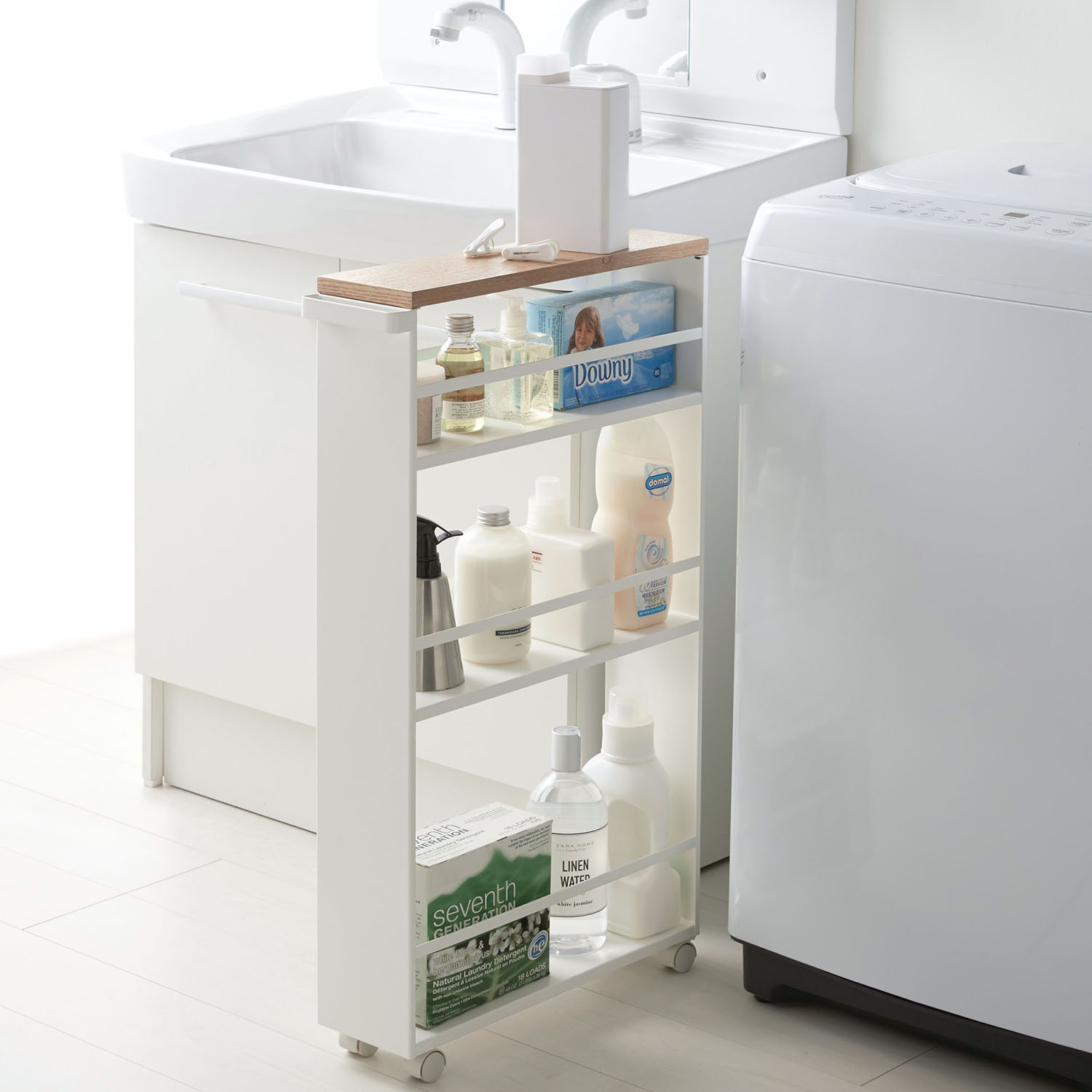 Tower Rolling Slim Storage Cart With Handle