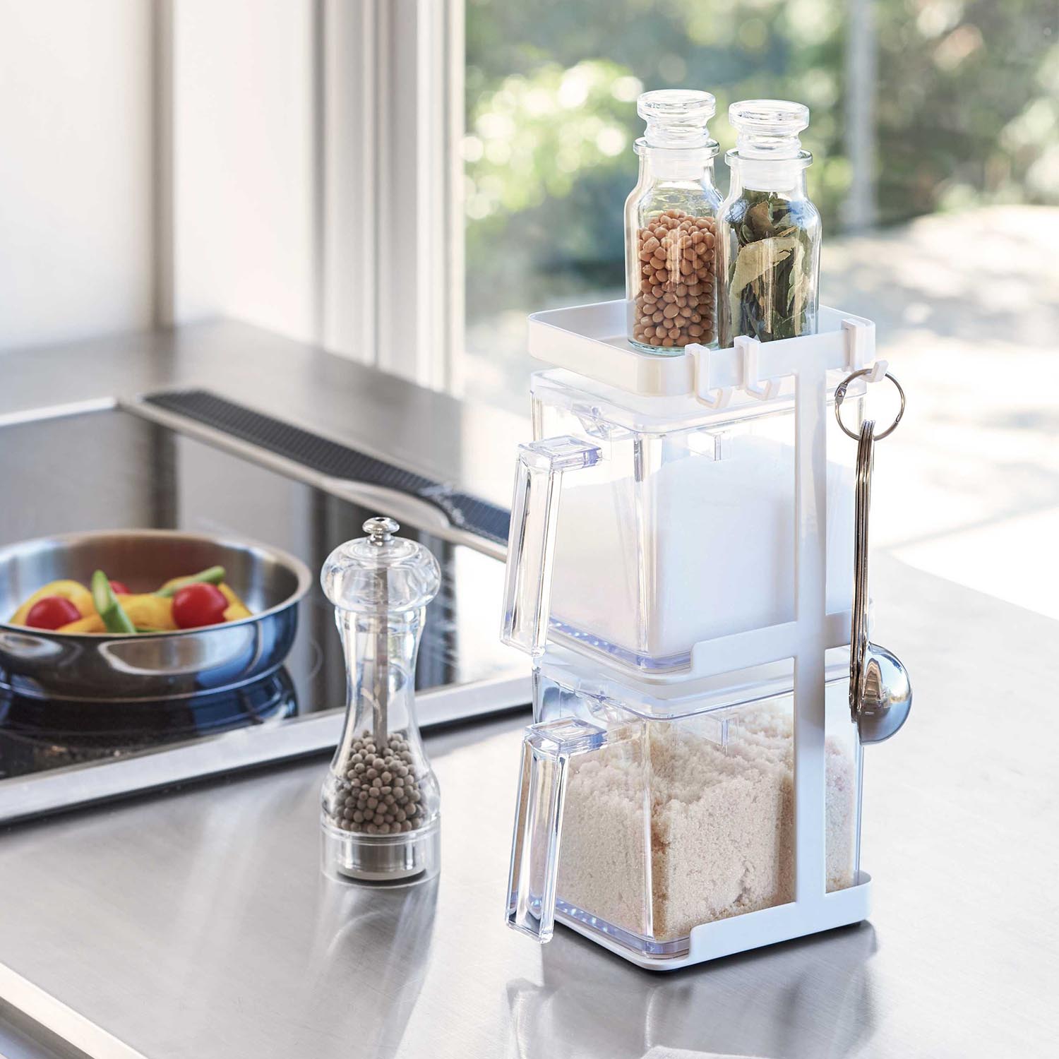 Tower Salt And Sugar Containers With Vertical Rack (2 Containers)