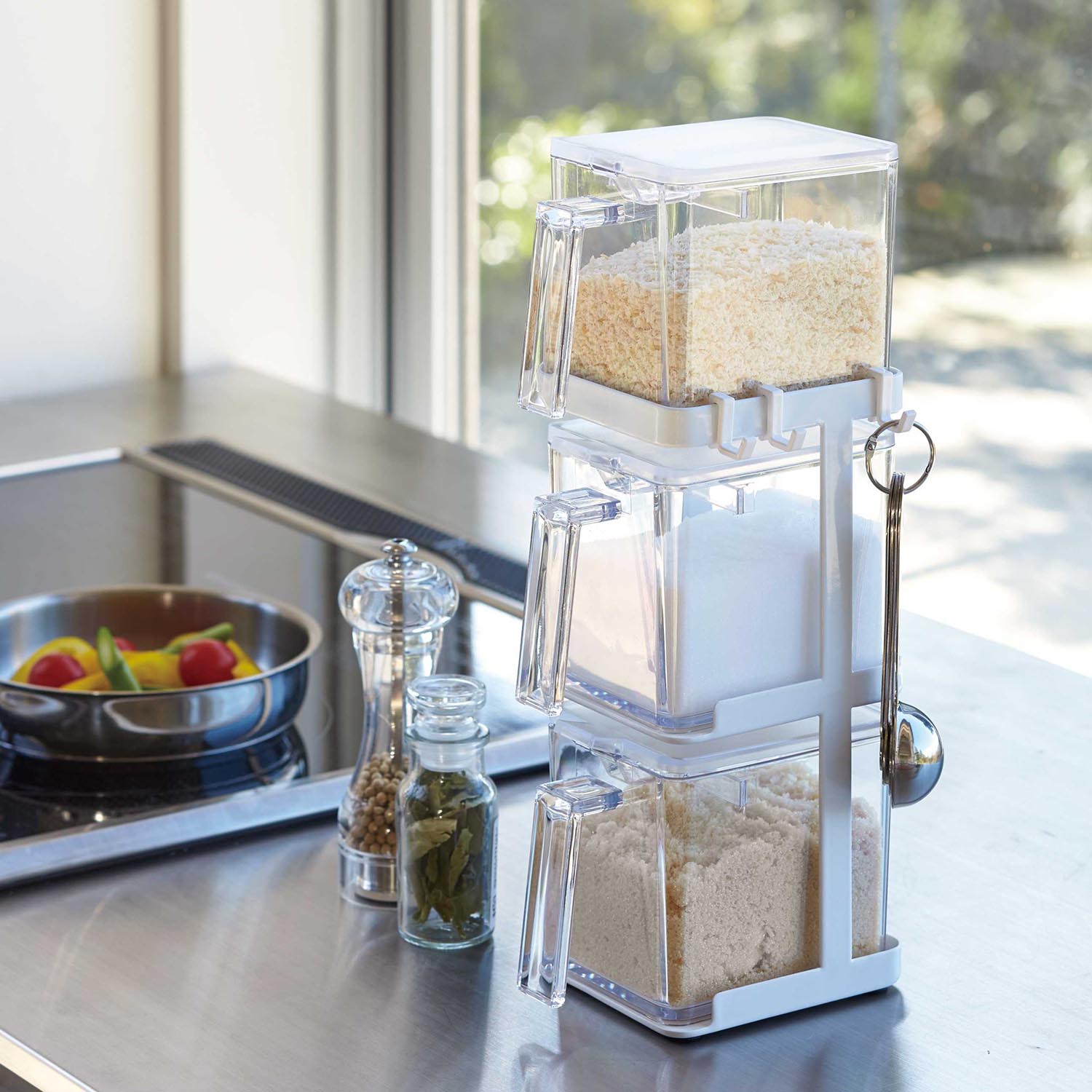 Tower Salt And Sugar Containers With Vertical Rack (2 Containers)