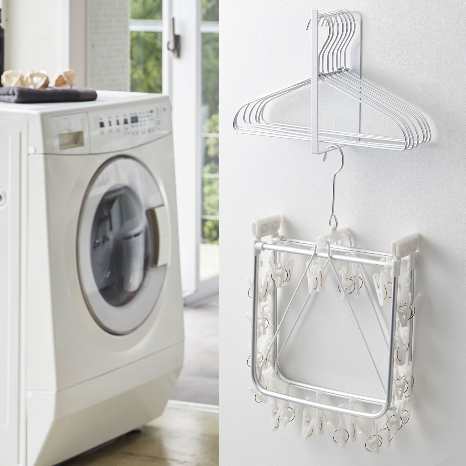 Tower Magnet Laundry Hanger Storage Rack