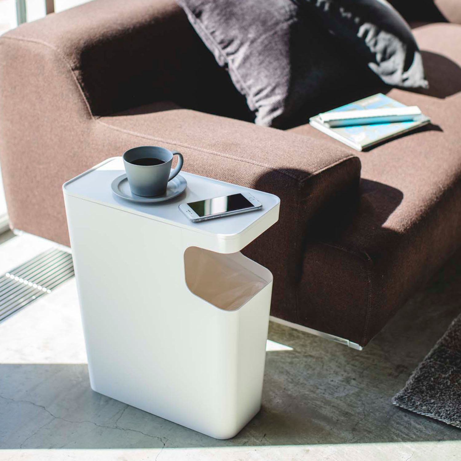 Tower Side Table And Rubbish Bin
