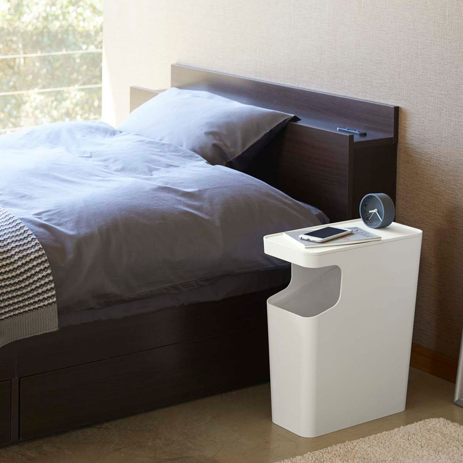 Tower Side Table And Rubbish Bin