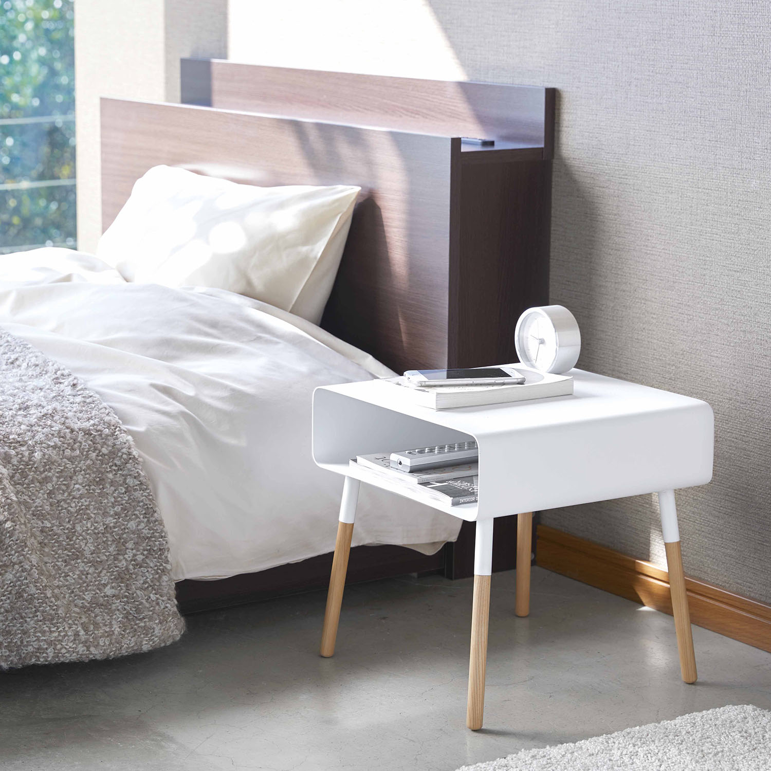 Plain Short Side Table with Storage