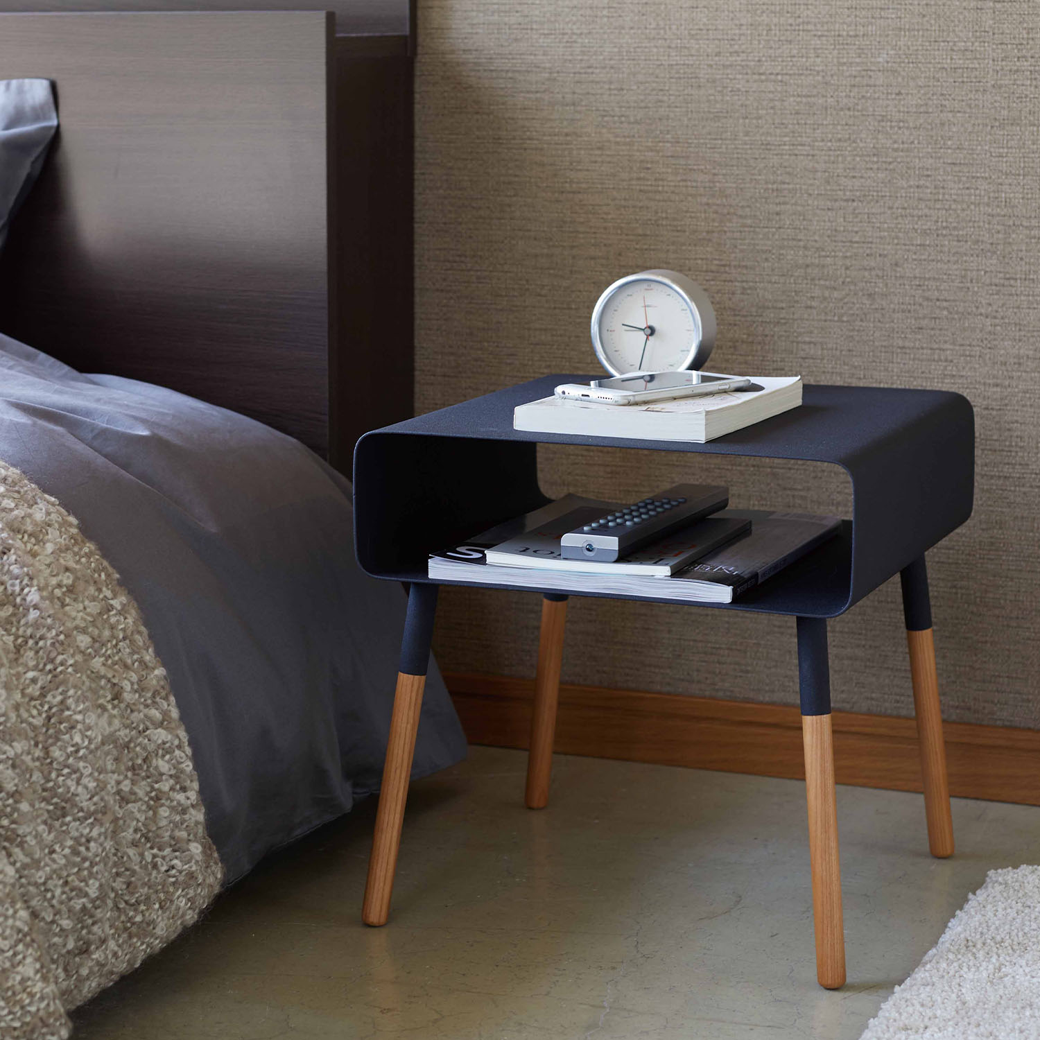 Plain Short Side Table with Storage