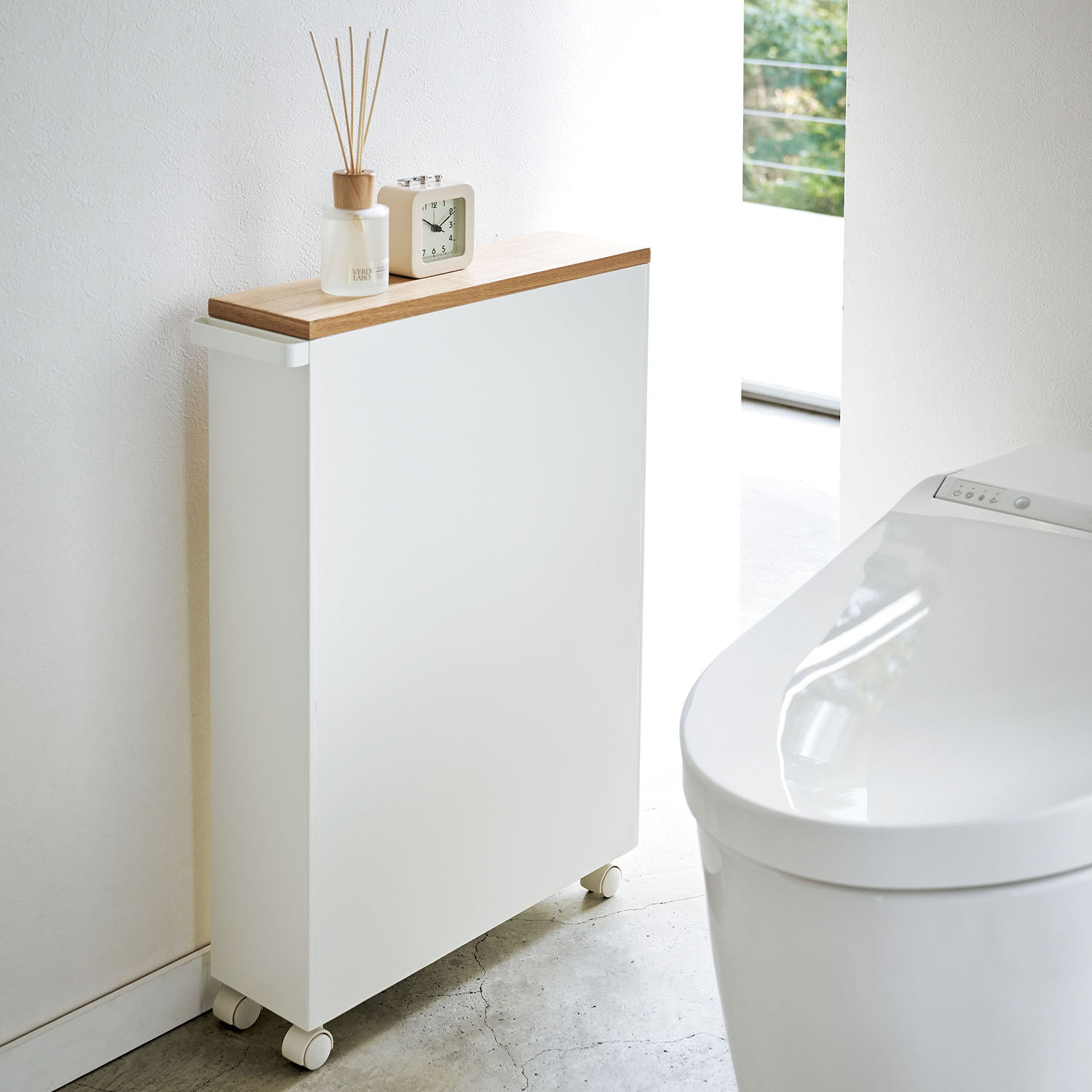 Tower Rolling Slim Bathroom Cart With Handle
