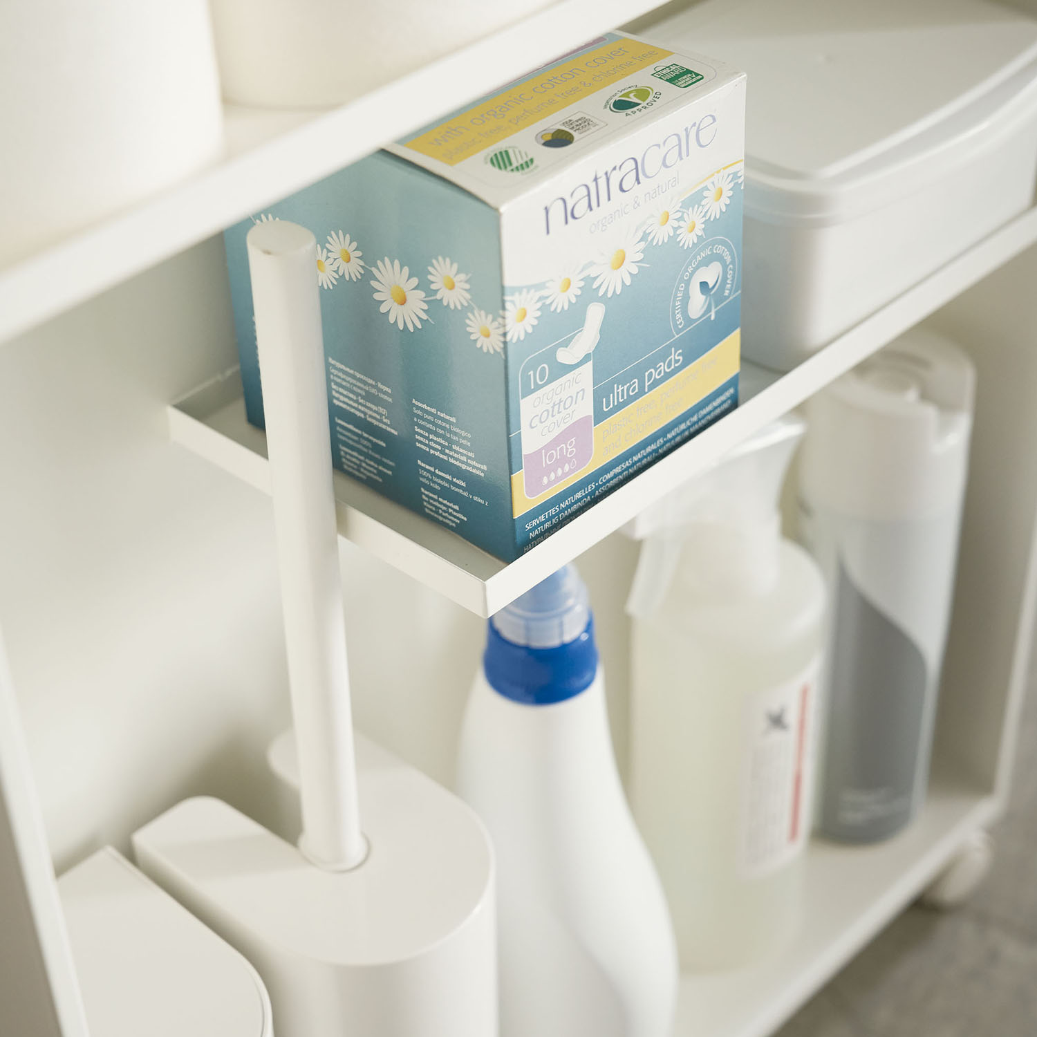 Tower Rolling Slim Bathroom Cart With Handle