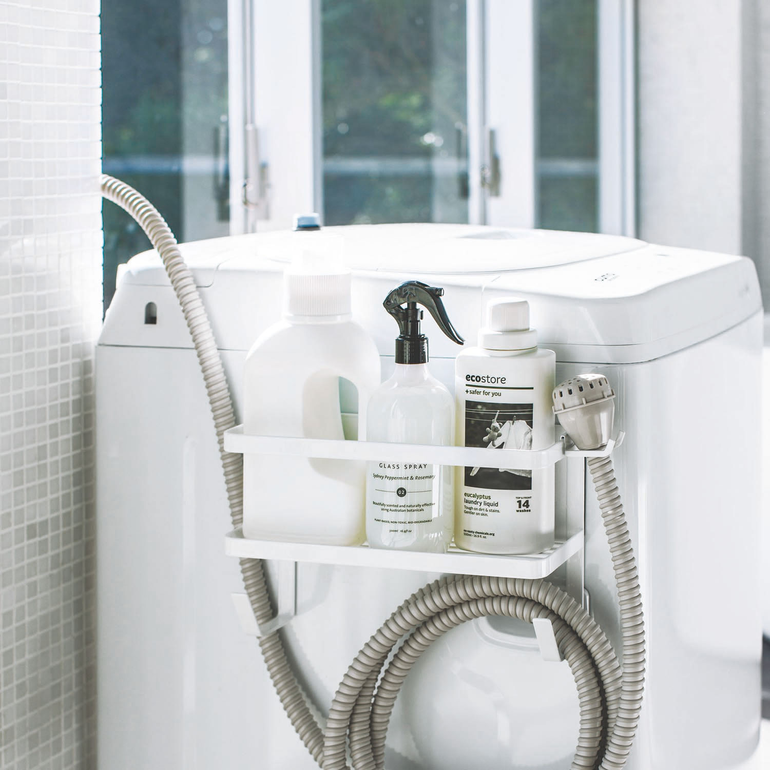 Tower Washing Machine Side Magnet Rack With Water Supply Hose Holder