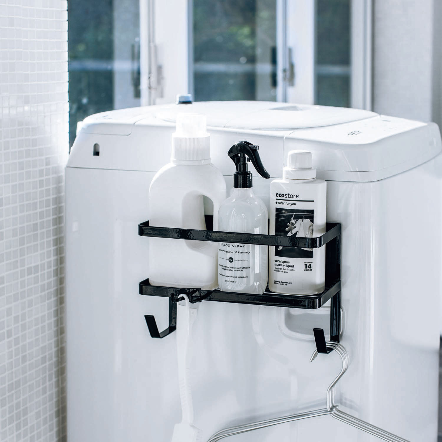 Tower Washing Machine Side Magnet Rack With Water Supply Hose Holder