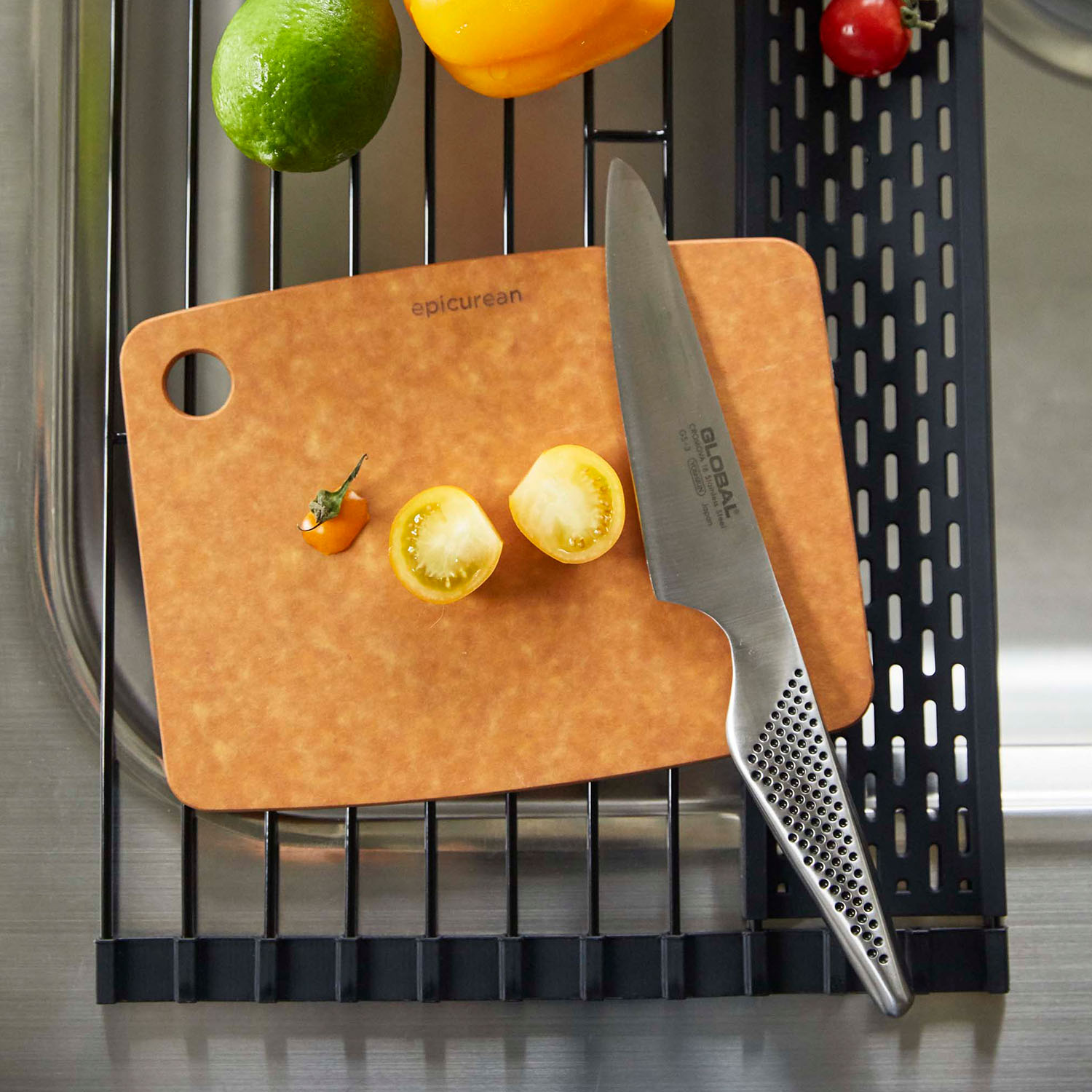 Tower Folding Drainer with Silicone Tray