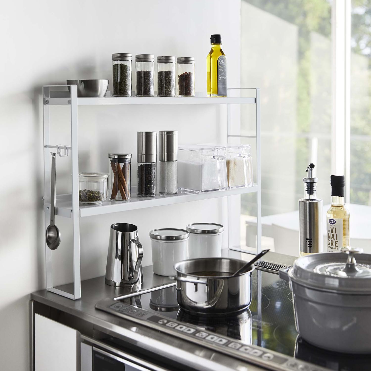 Tower Bi-Level Behind The Stove Kitchen Rack