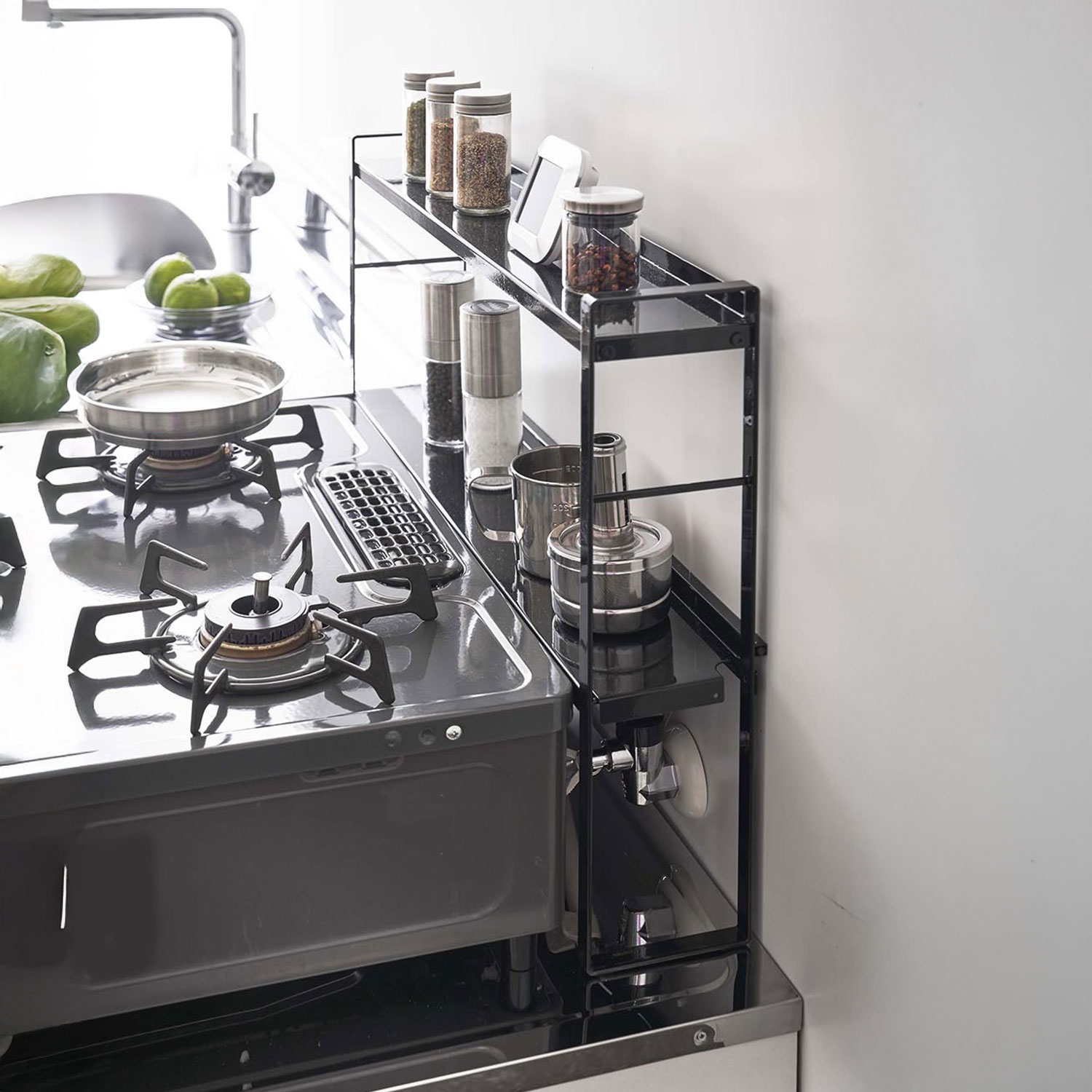 Tower Bi-Level Behind The Stove Kitchen Rack