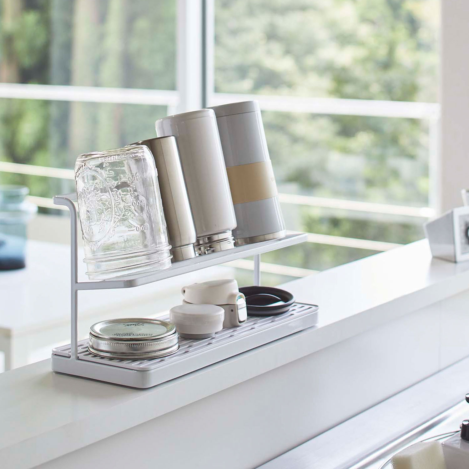 Tower Bottle Drying Stand With Tray