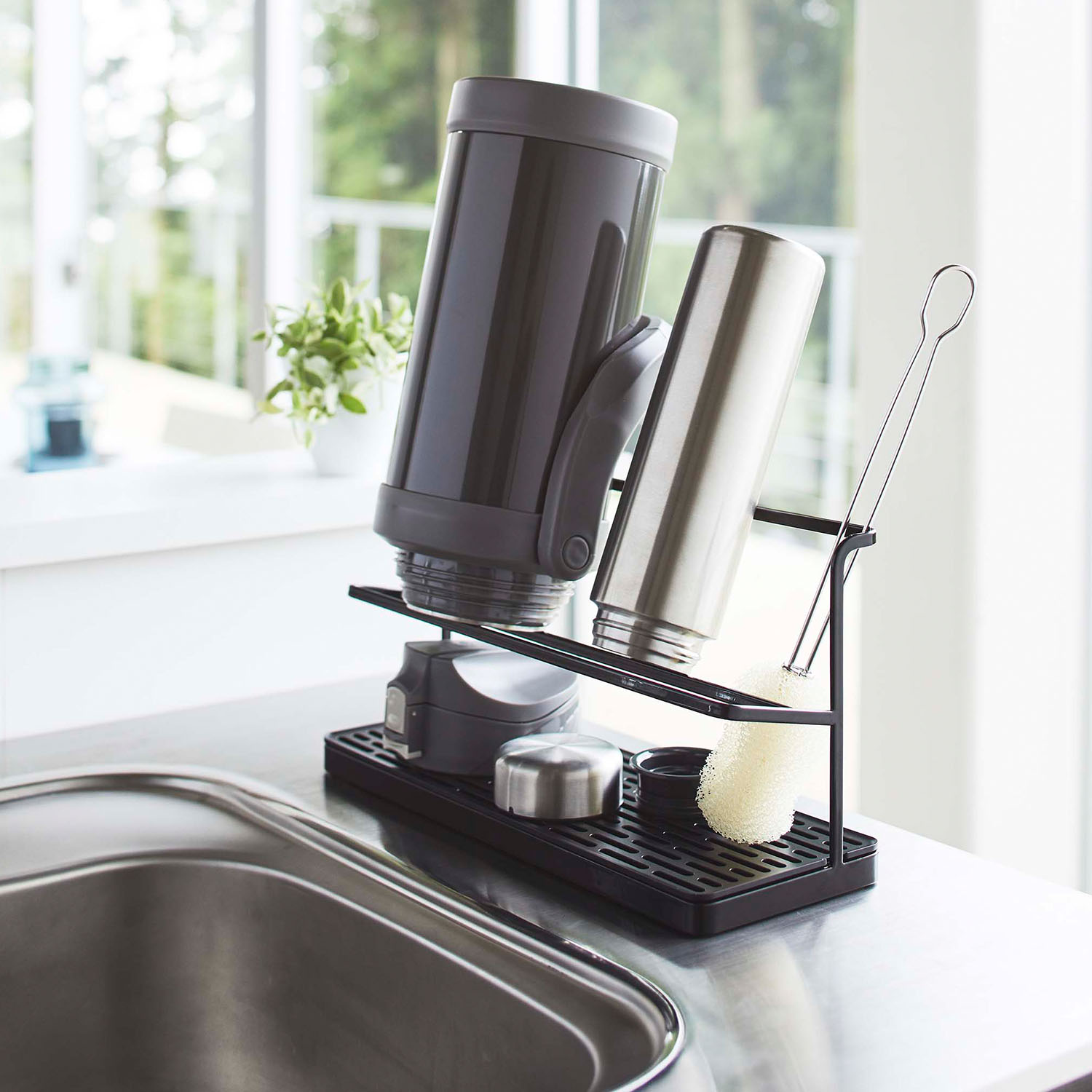 Tower Bottle Drying Stand With Tray
