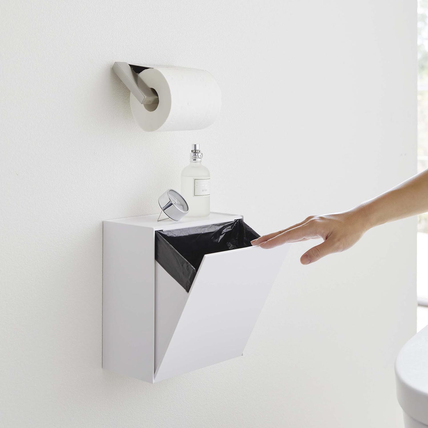 Tower Wall-Mounted Bathroom Wastebin & Storage