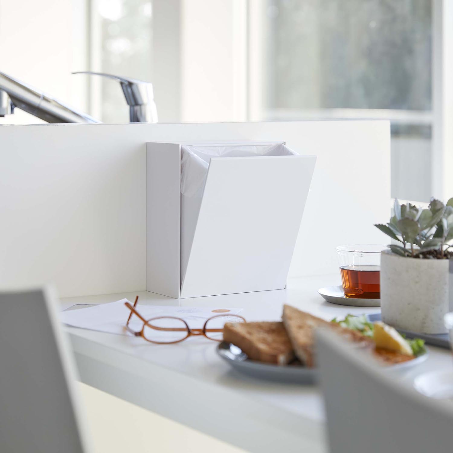 Tower Magnetic Bathroom Waste Basket & Storage