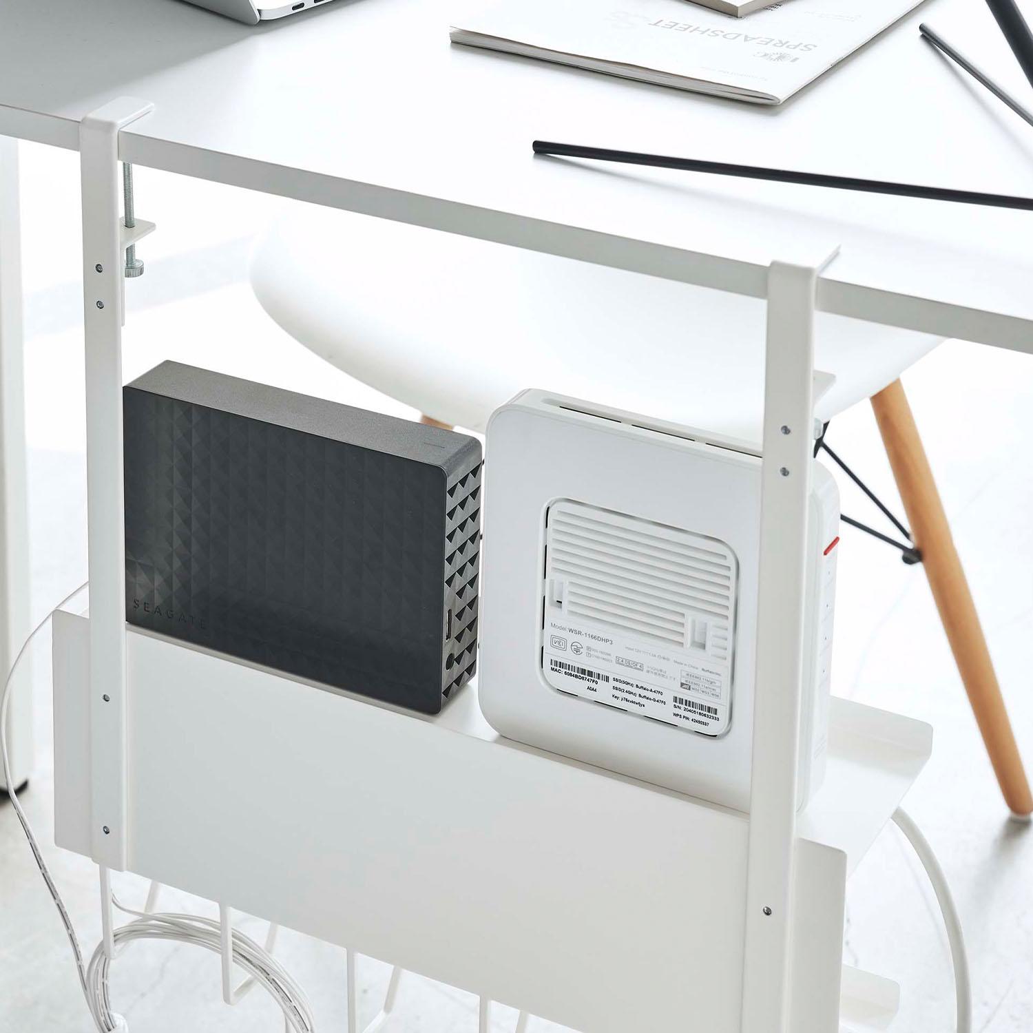 Smart Under-Desk Cable & Router Holder