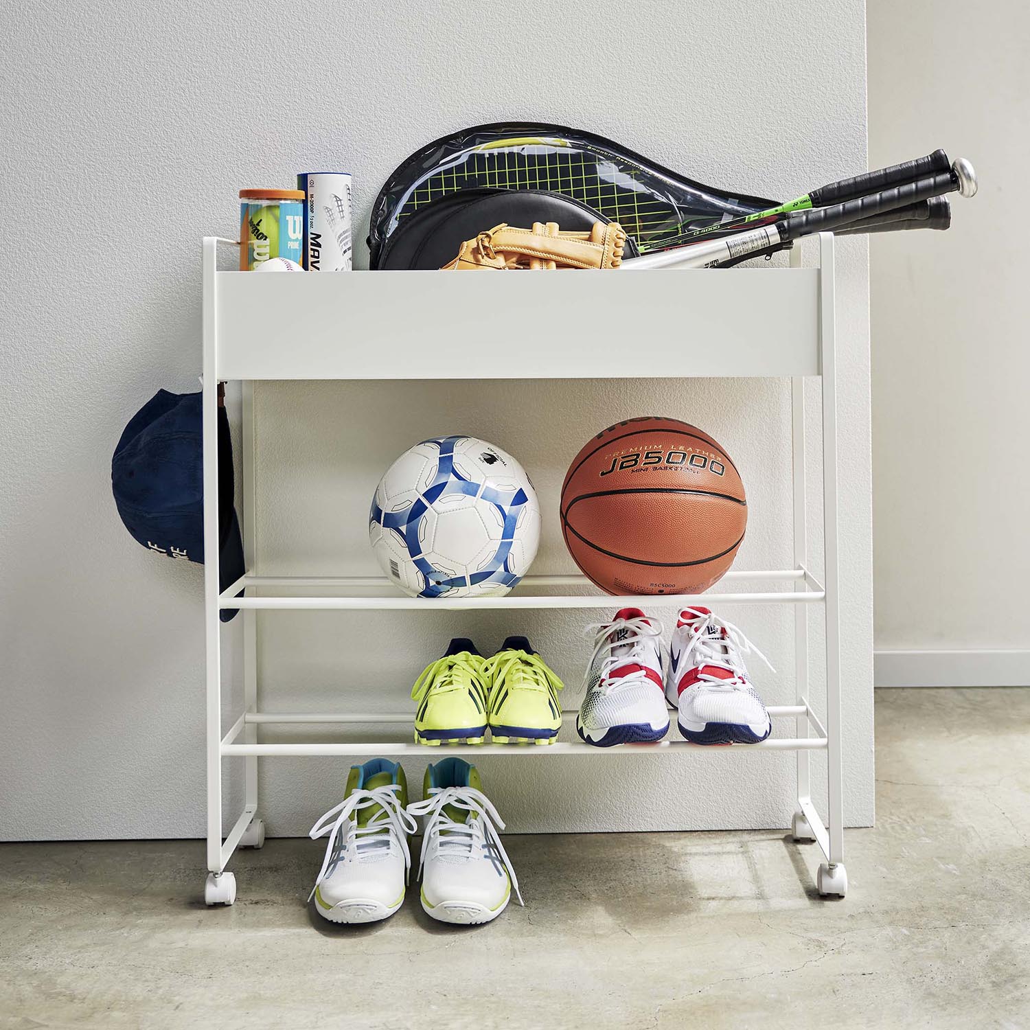 Tower Rolling Entryway Storage Shelf