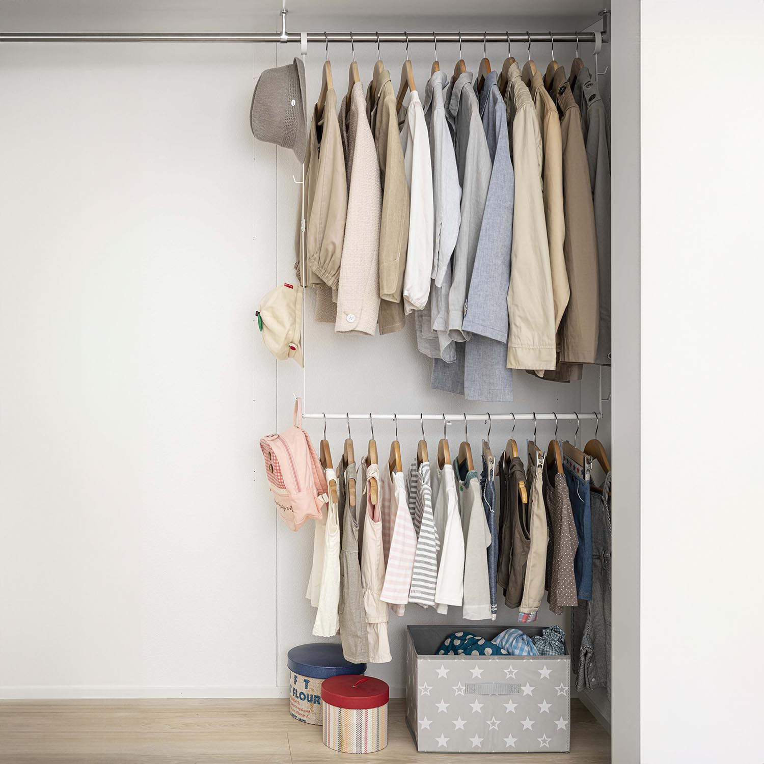 Smart Bi-Level, Expandable Closet Hanger