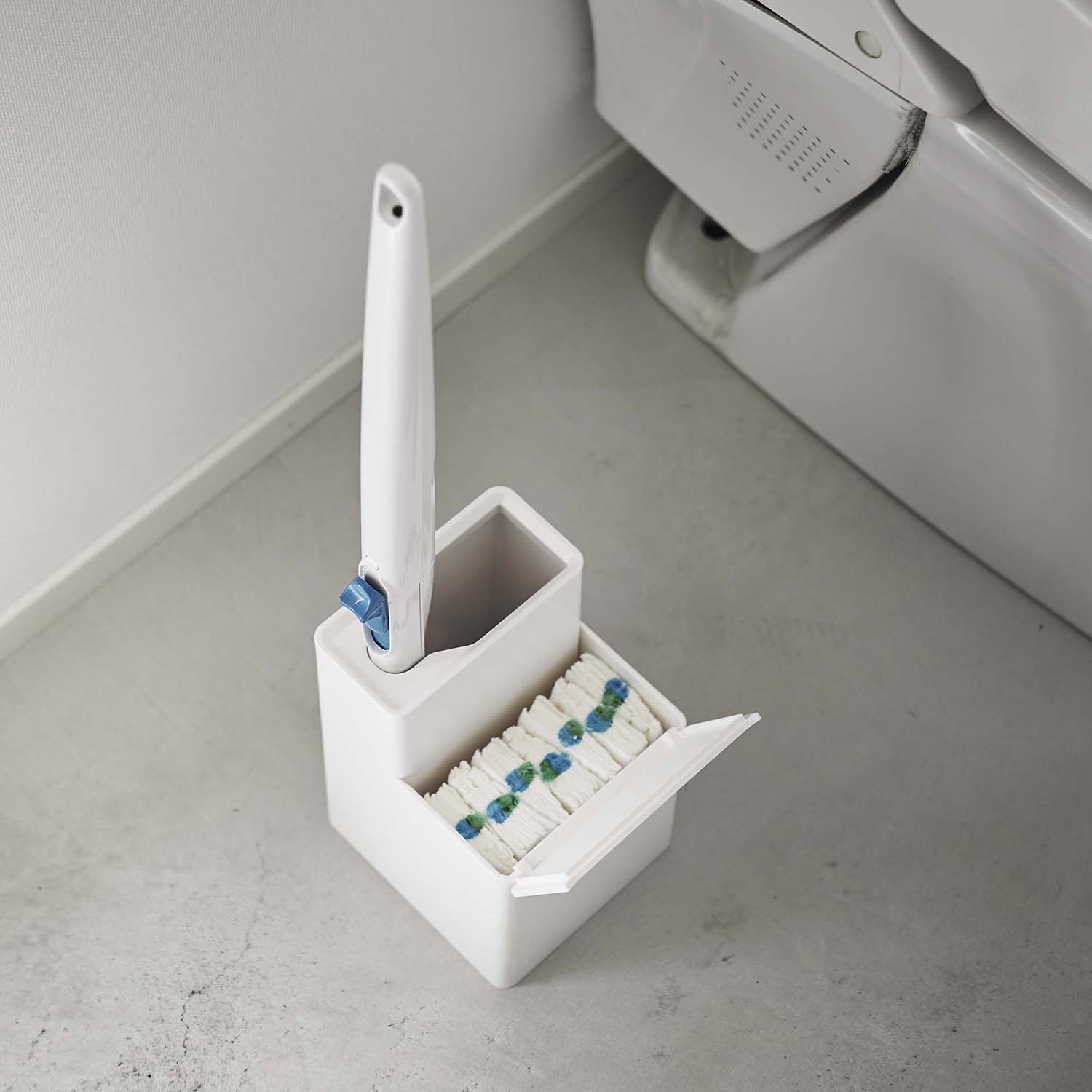 Tower Toilet Wand Stand With Replaceable Toilet Brush Storage