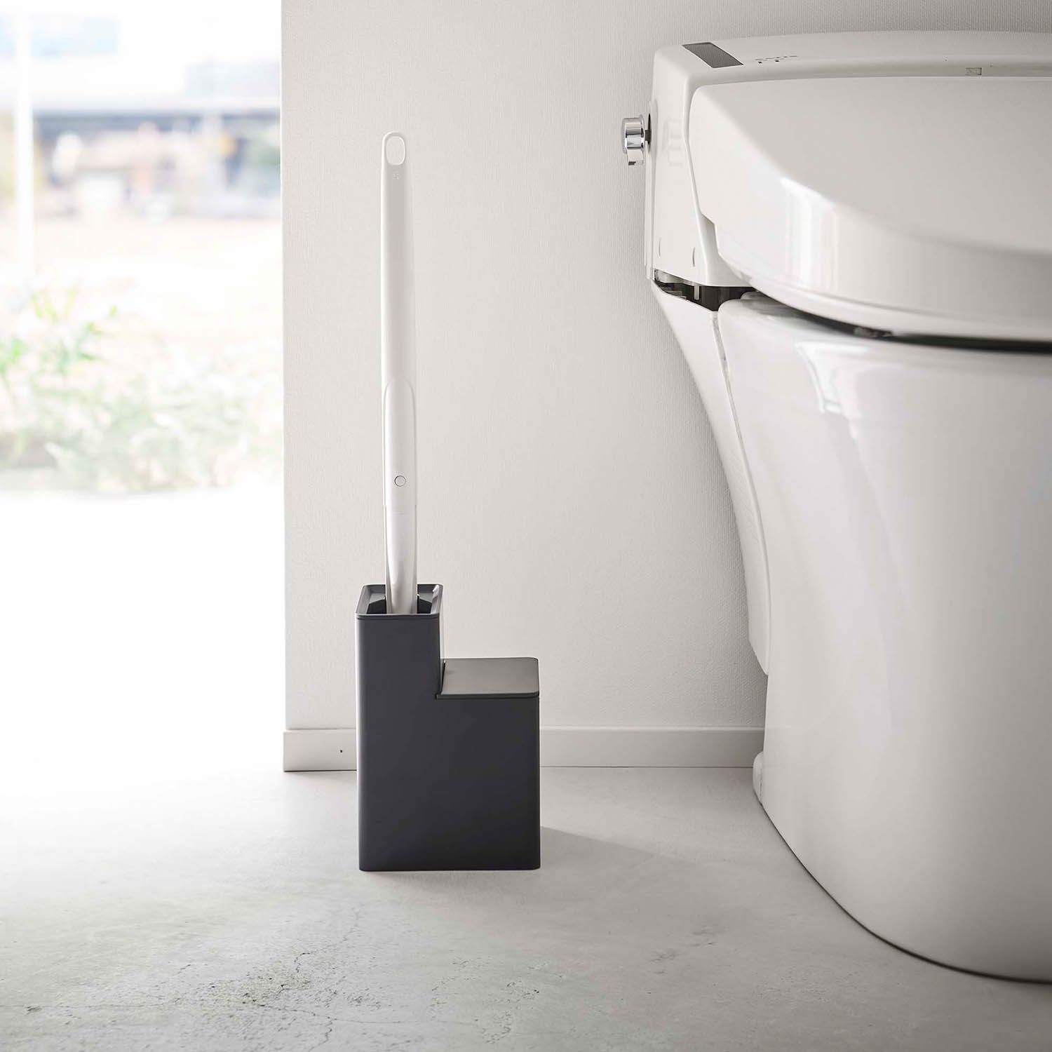 Tower Toilet Wand Stand With Replaceable Toilet Brush Storage