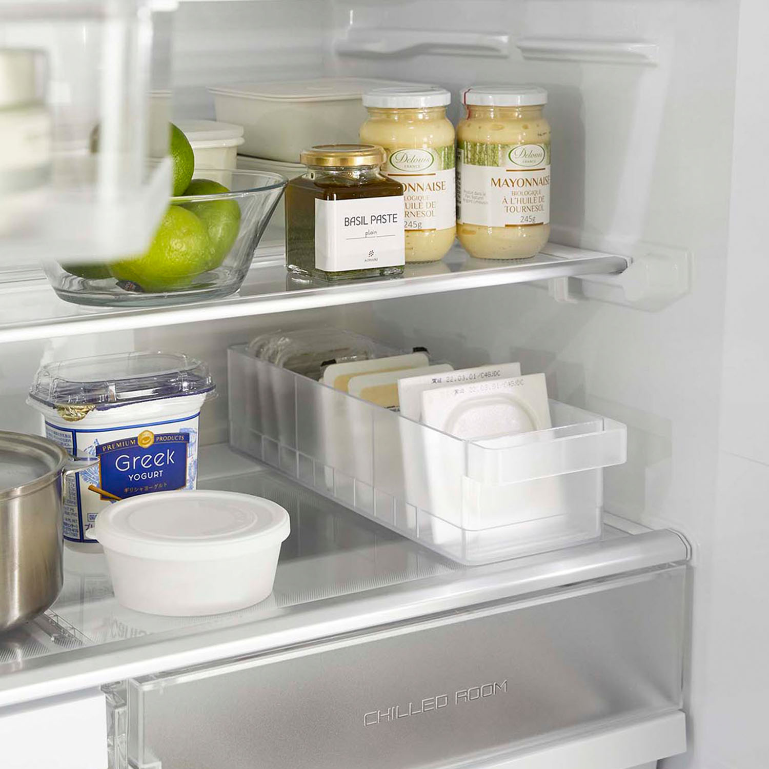 Tower Refrigerator Food Stocker With Divider