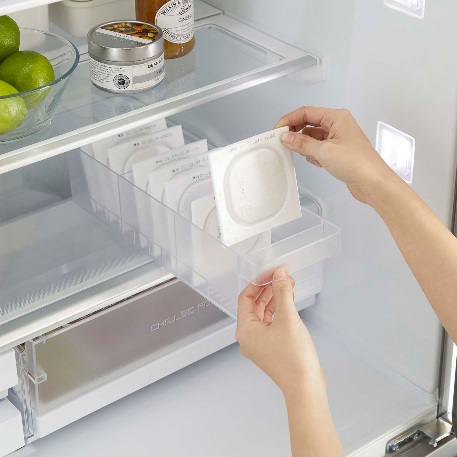 Tower Refrigerator Food Stocker With Divider