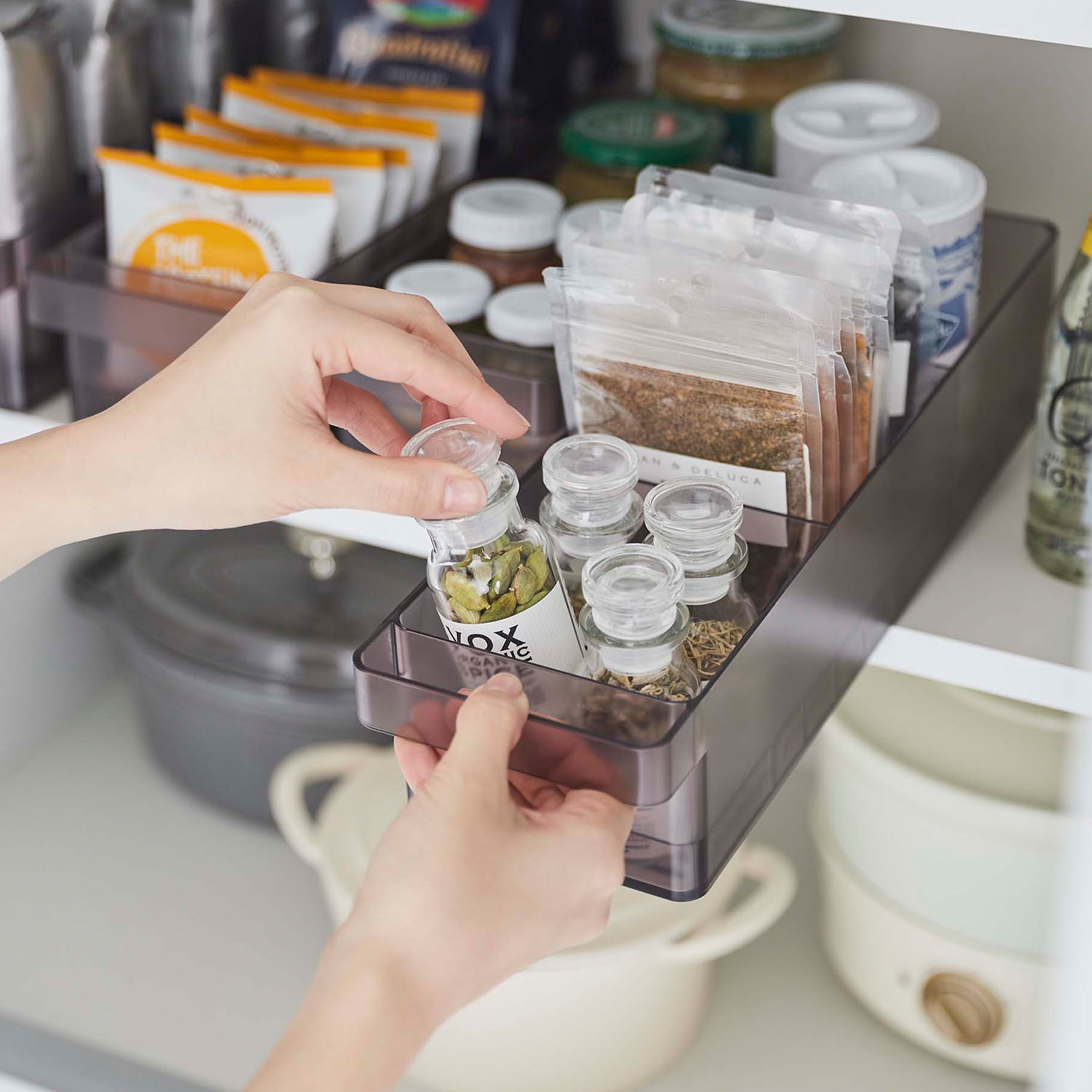 Tower Refrigerator Food Stocker With Divider