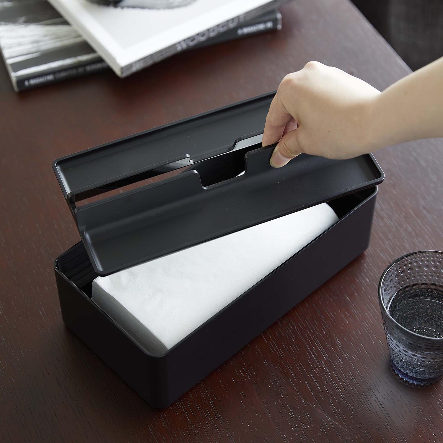 Tower Tissue Case with Tray Lid