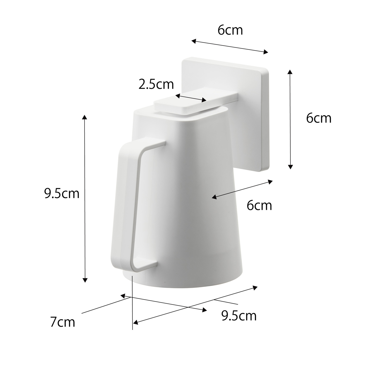 Mist Magnetic Cup Dryer | Reusable Adhesive Size Spec