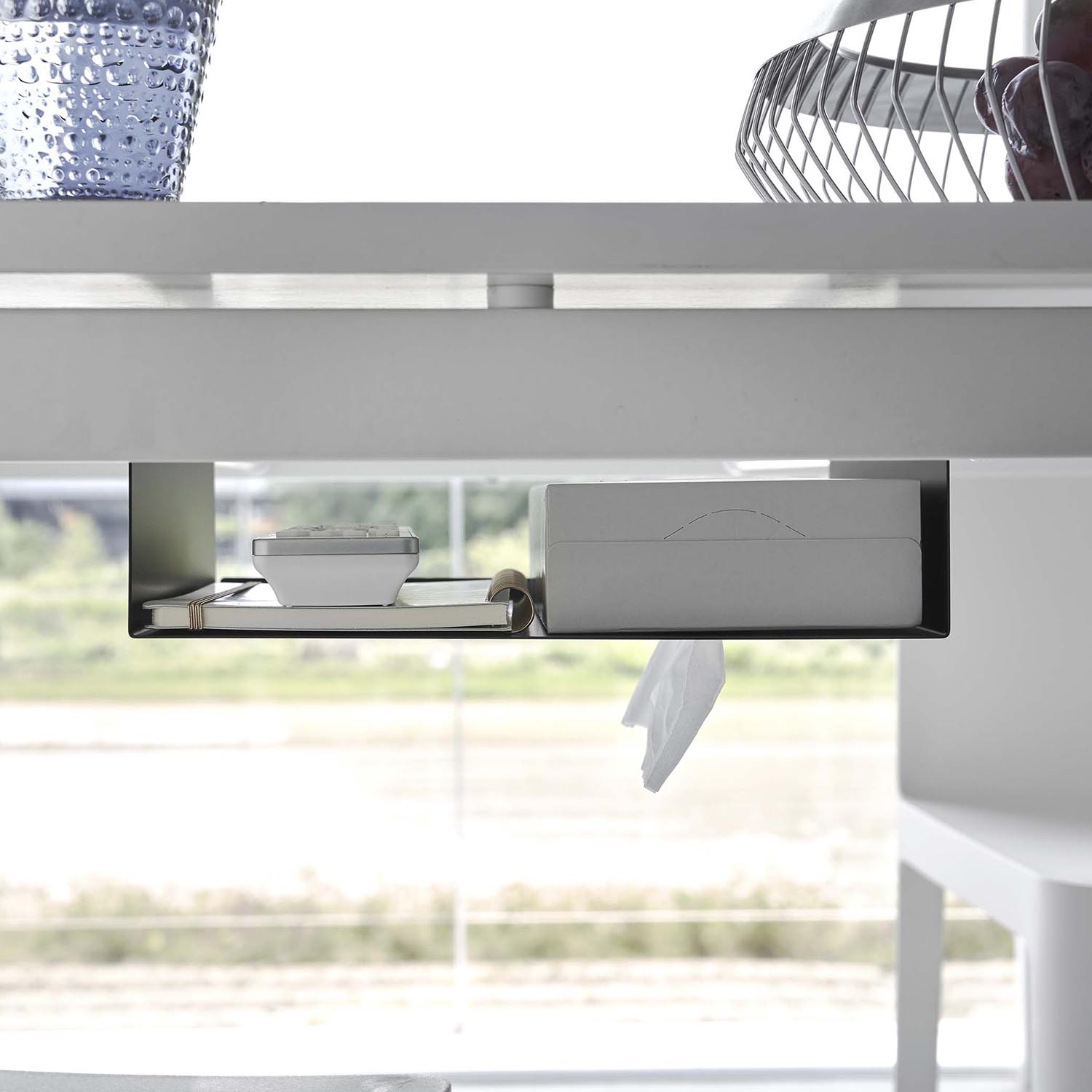Tower Under-Table Rack for Tension Support Pole