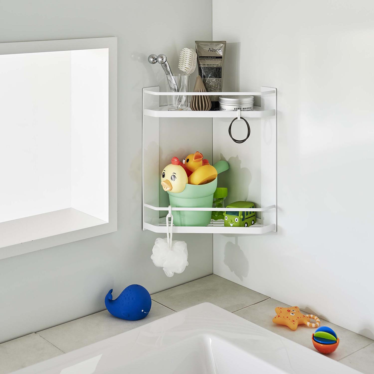 Tower 2-Tier Magnetic Corner Shelf
