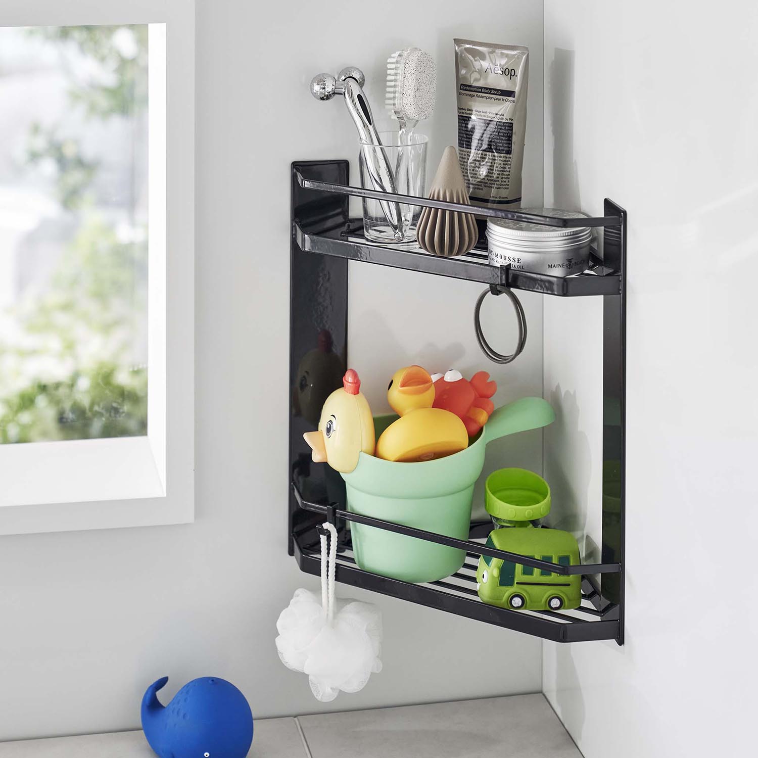 Tower 2-Tier Magnetic Corner Shelf
