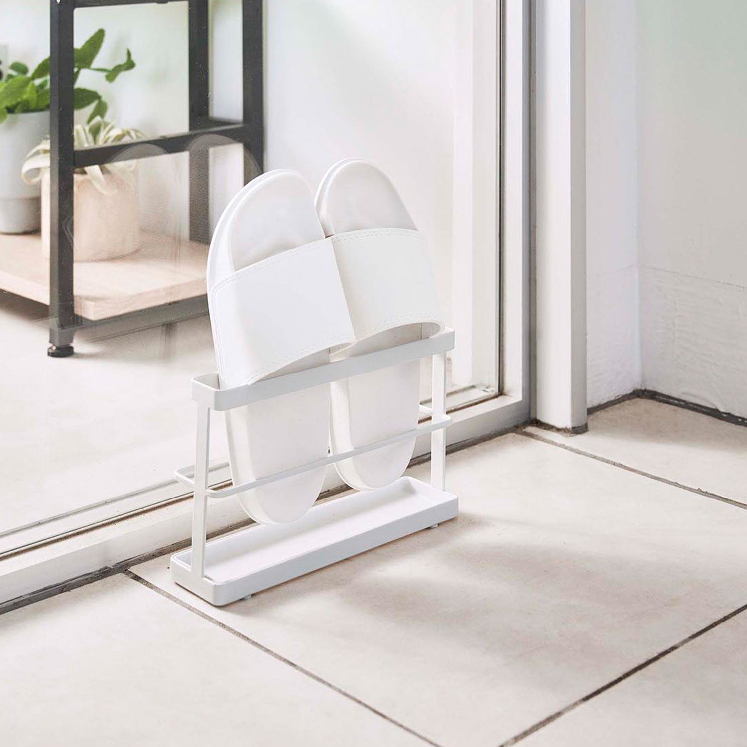 Tower Slipper Rack With Storage Tray