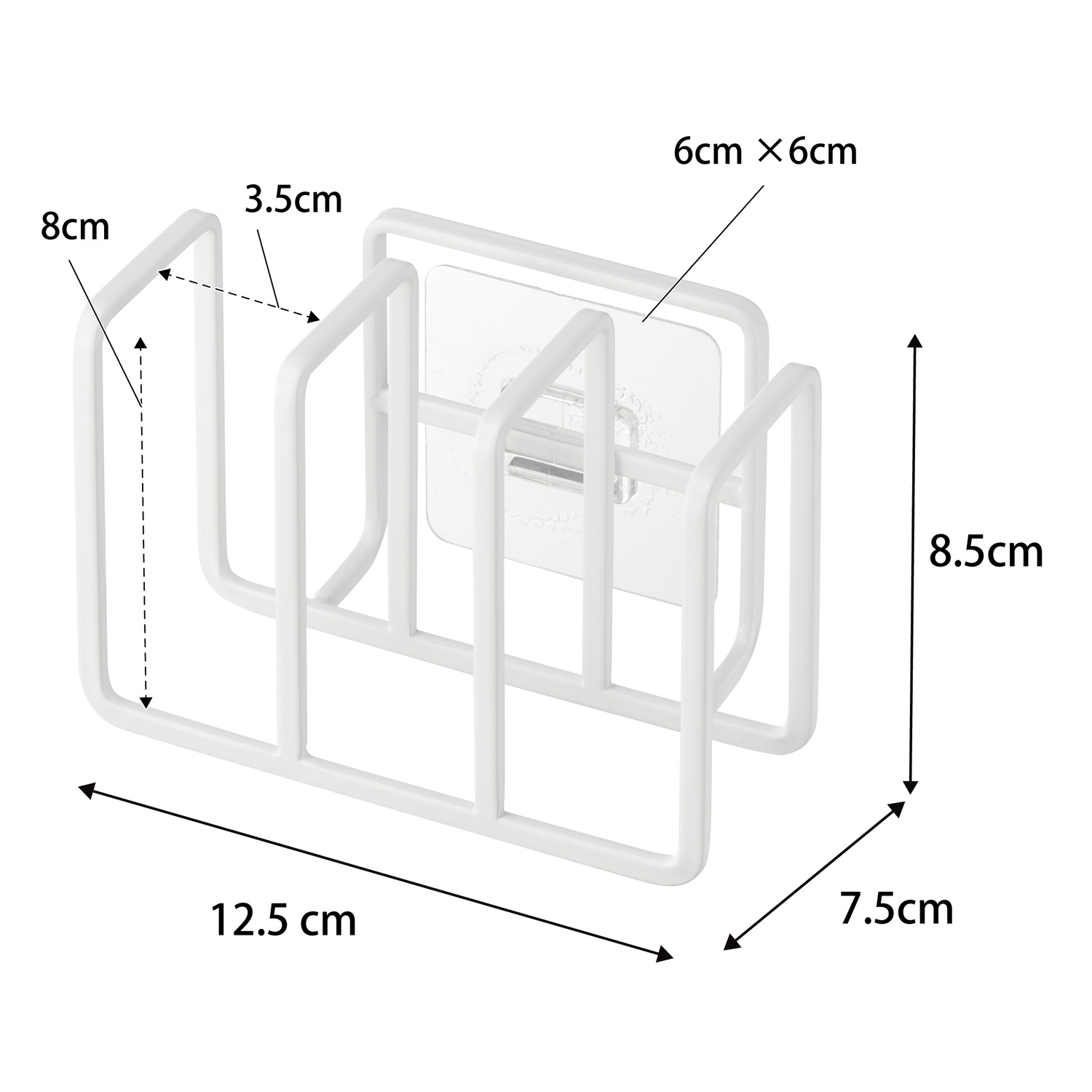 Plate Self-Adhesive 3 Sponge Holder Size Spec
