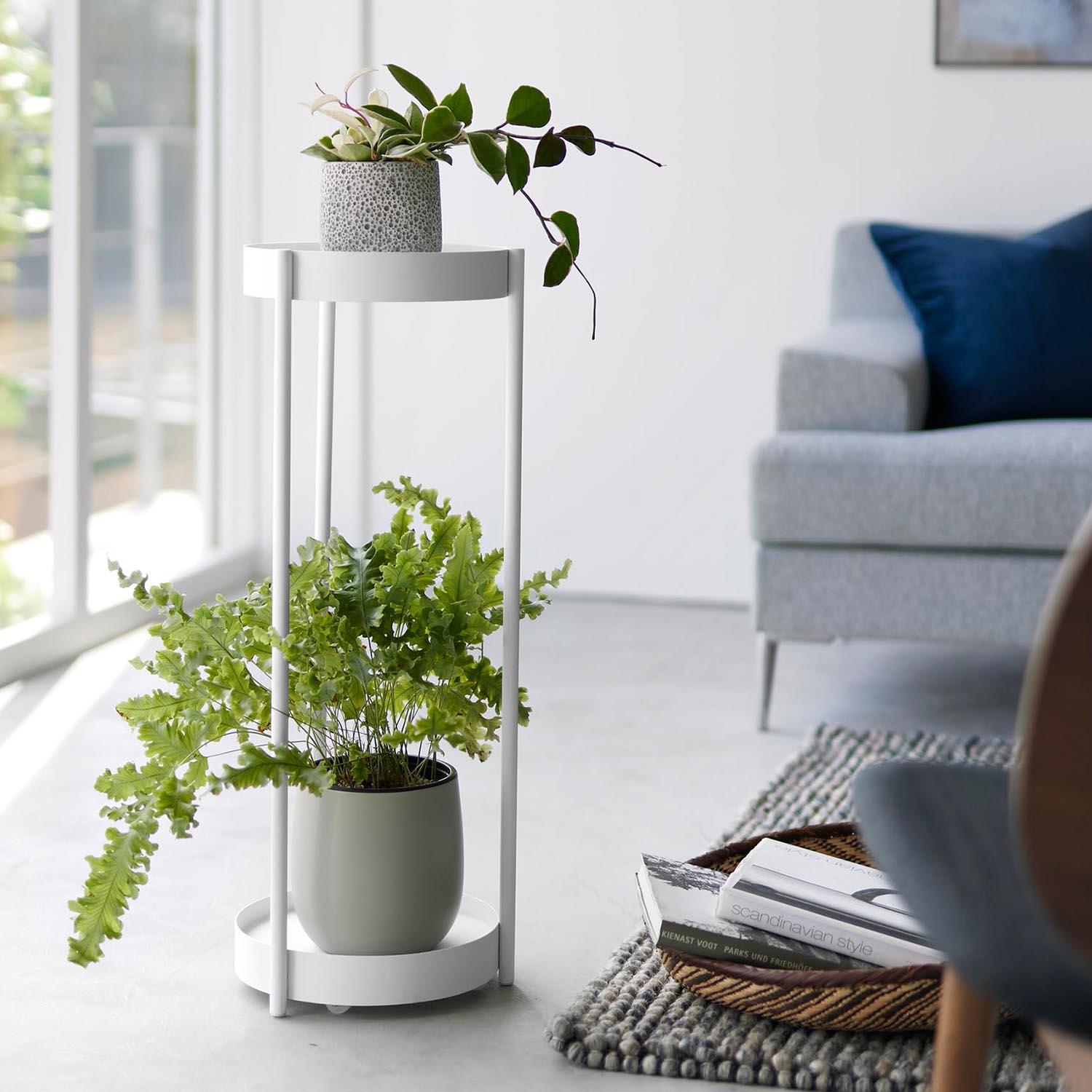 Tower Rolling Two-Tier Plant Stand