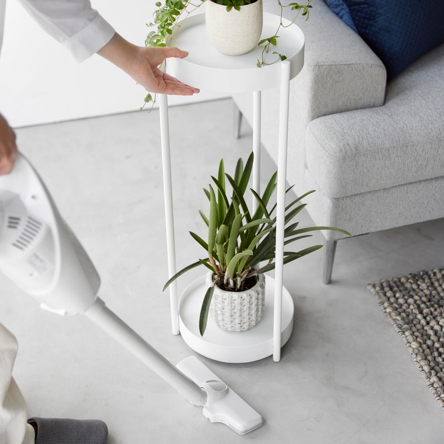 Tower Rolling Two-Tier Plant Stand