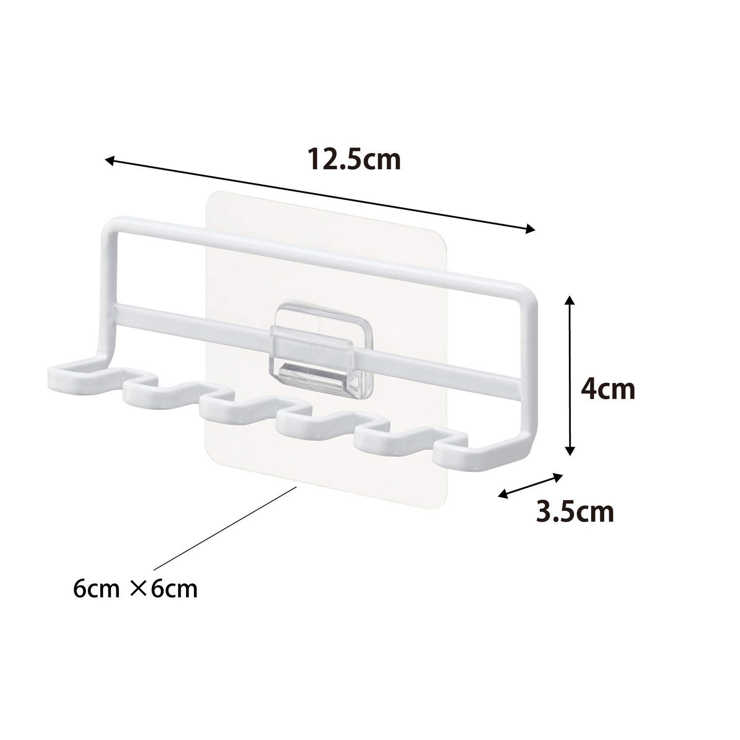 Tower Reusable Adhesive Toothbrush Holder Size Spec