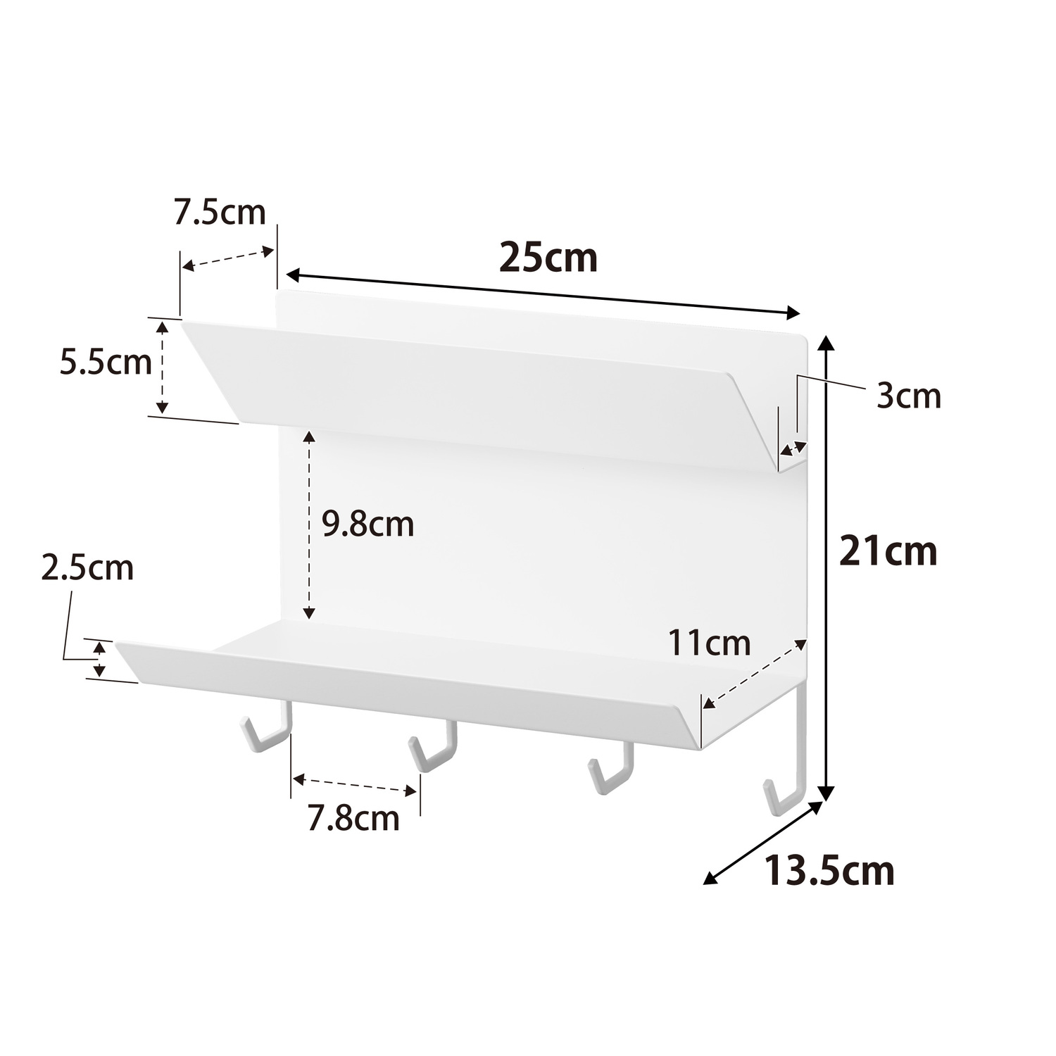 Tower Magnetic Glove Organiser With Hooks Size Spec