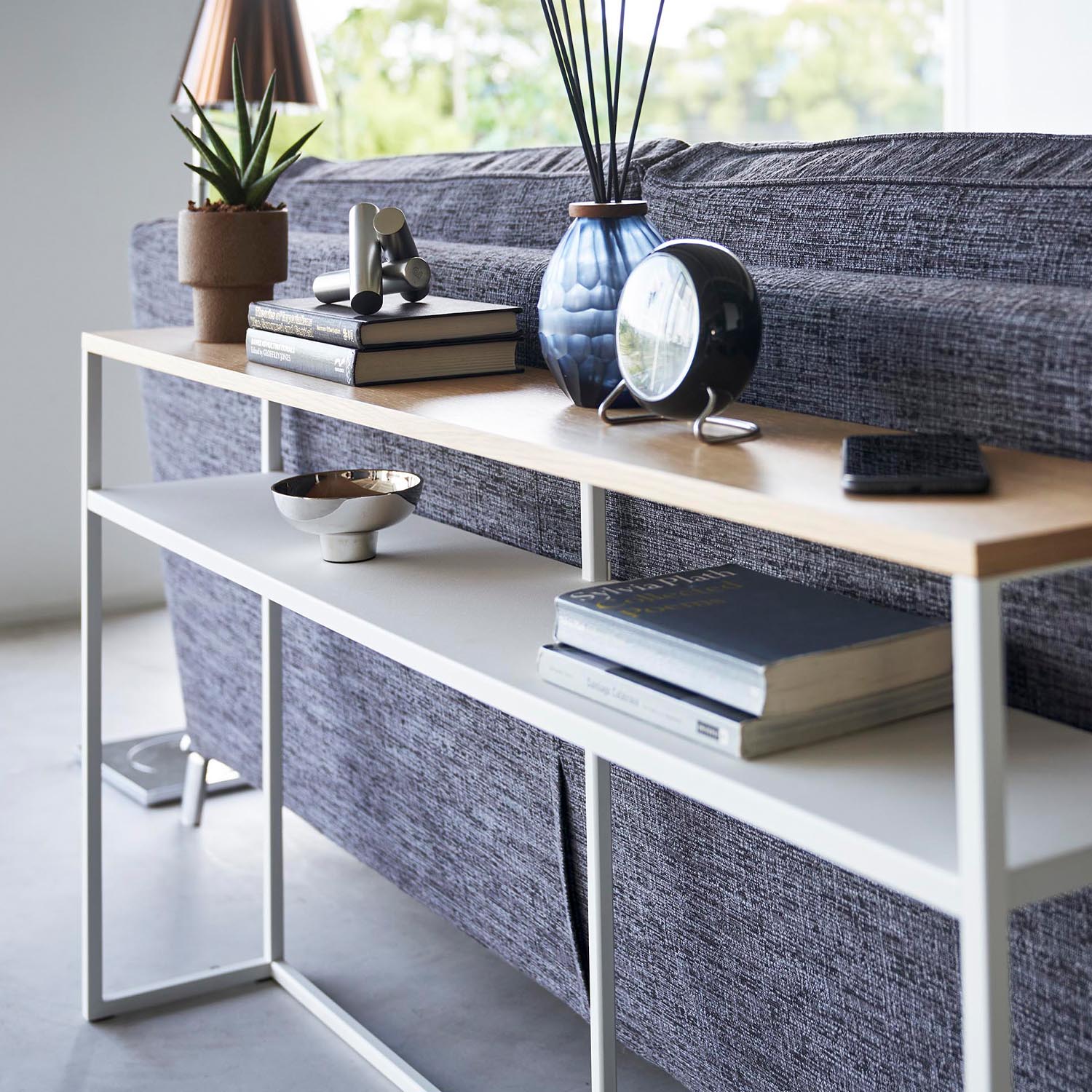 Tower Long Console Table With Shelf