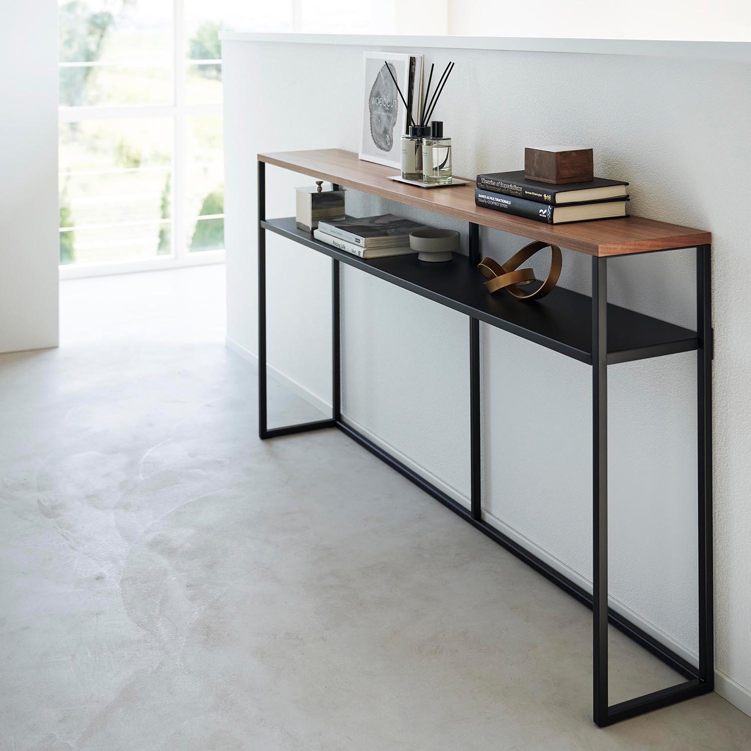 Tower Long Console Table With Shelf