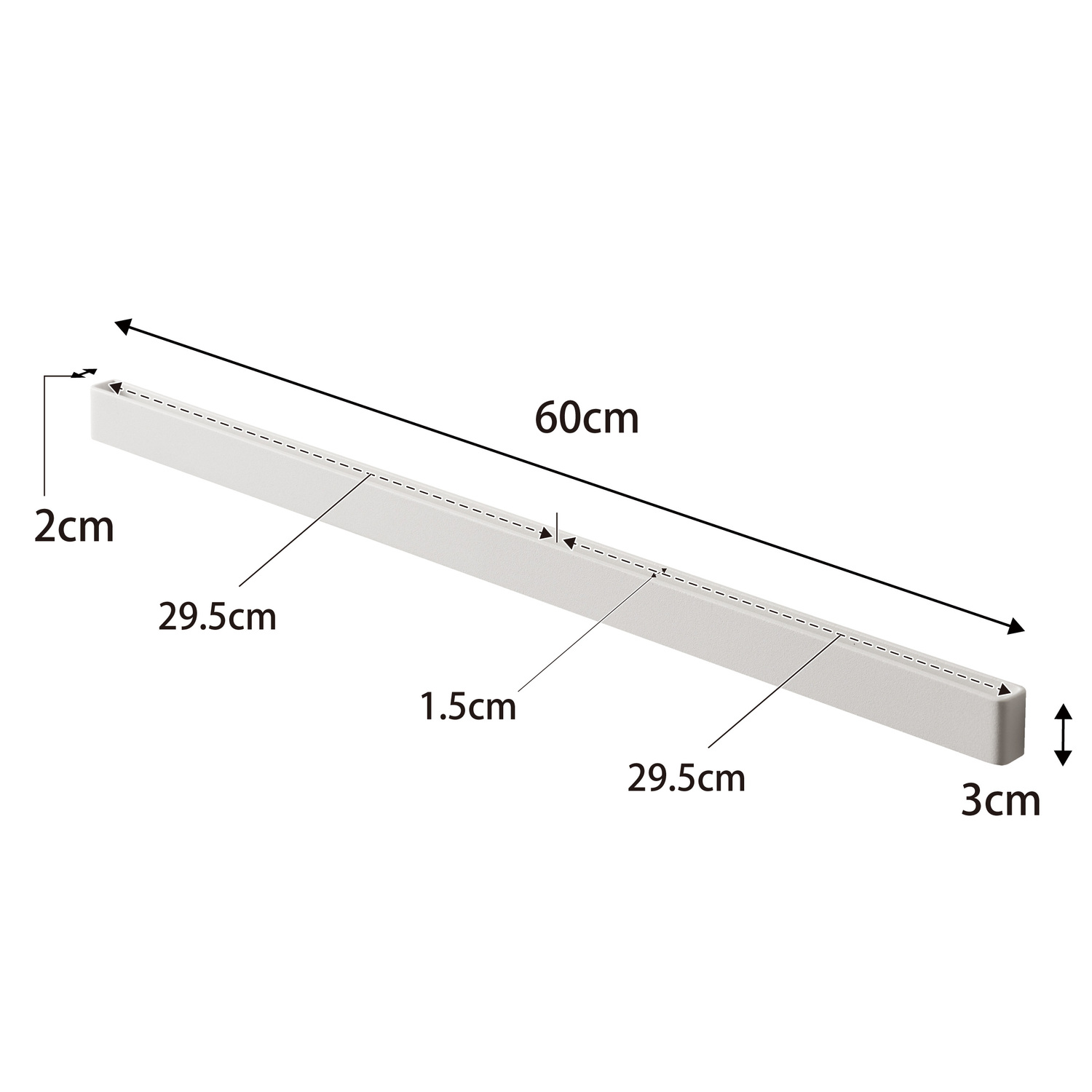 Tower Wall-Mounted Steel Bar For Magnets Size Spec