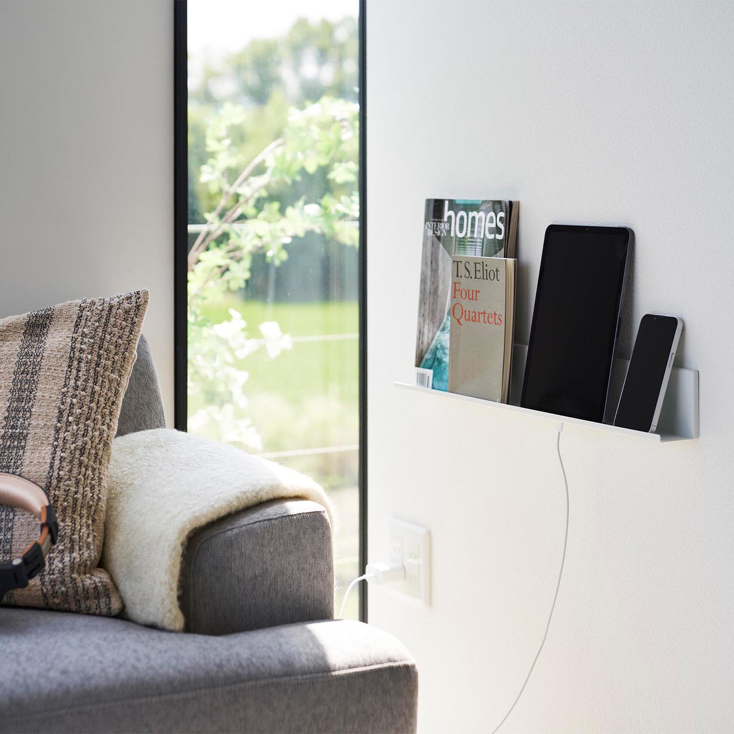 Tower Wall-Mounted Tablet Shelf