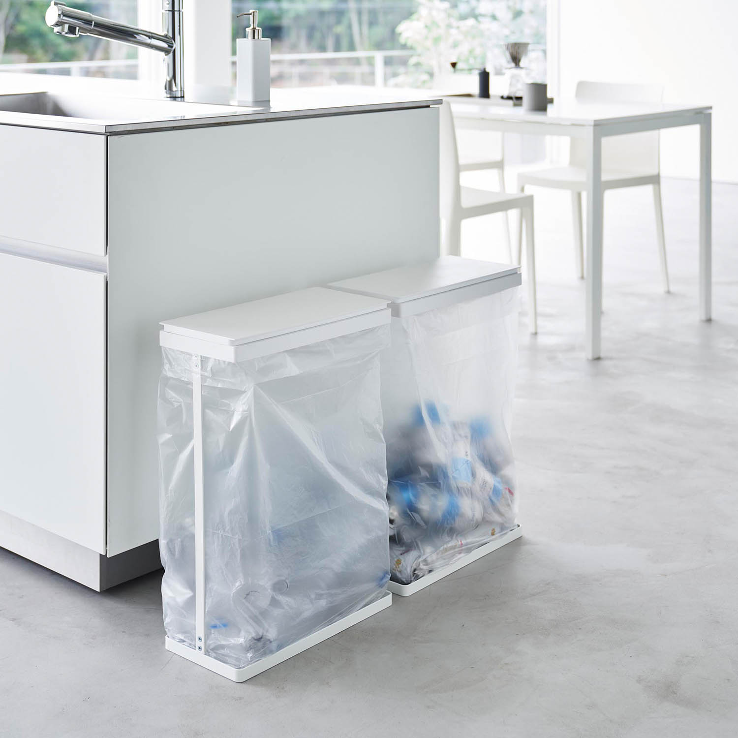 Tower Rubbish Bag Holder With Horizontal Lid - 2-Set