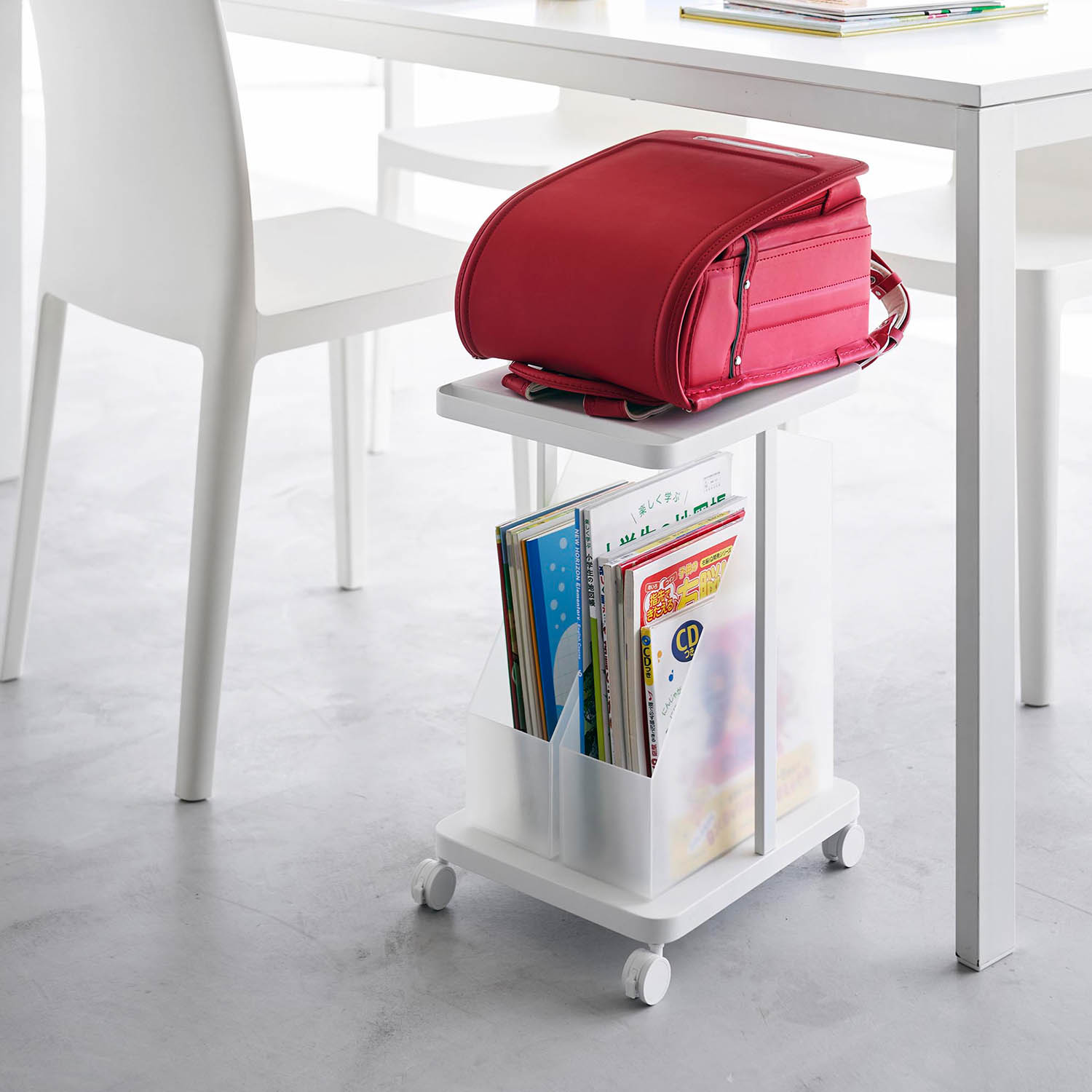 Tower Two-Tier Rolling School Backpack & Supply Rack